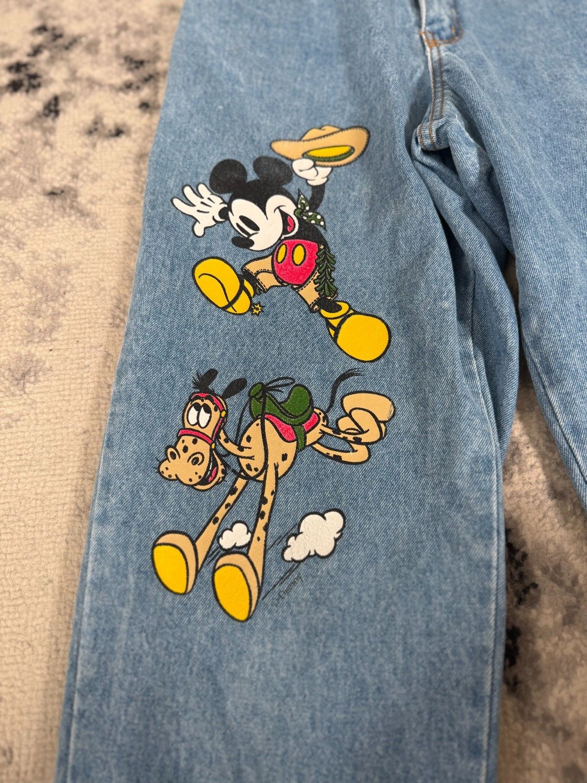 Disney Vintage 80s Disney Mickey Blues Western Mommy Denim Jeans Size 26" / US 2 / IT 38 - 3 Thumbnail