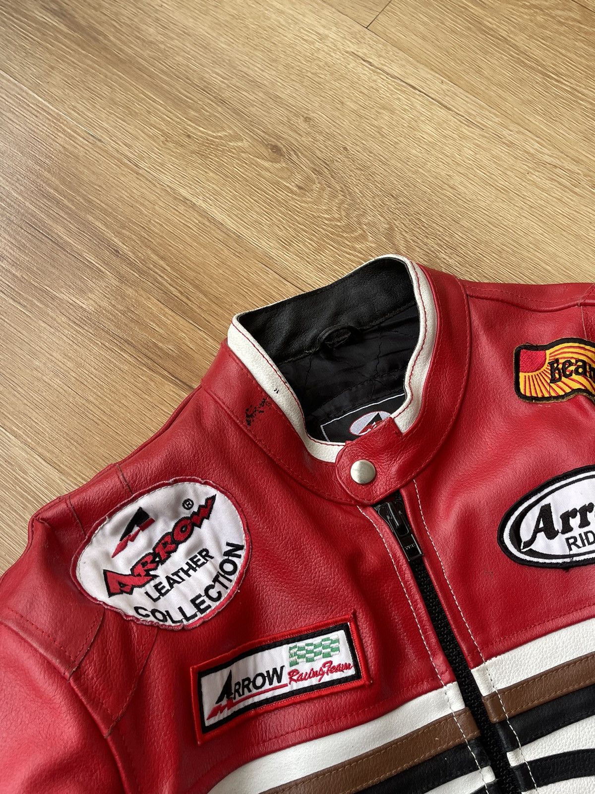 Genuine Leather Lucky Strike Style Racing Moto Leather Jacket PROTECTION Size US M / EU 48-50 / 2 - 2 Thumbnail