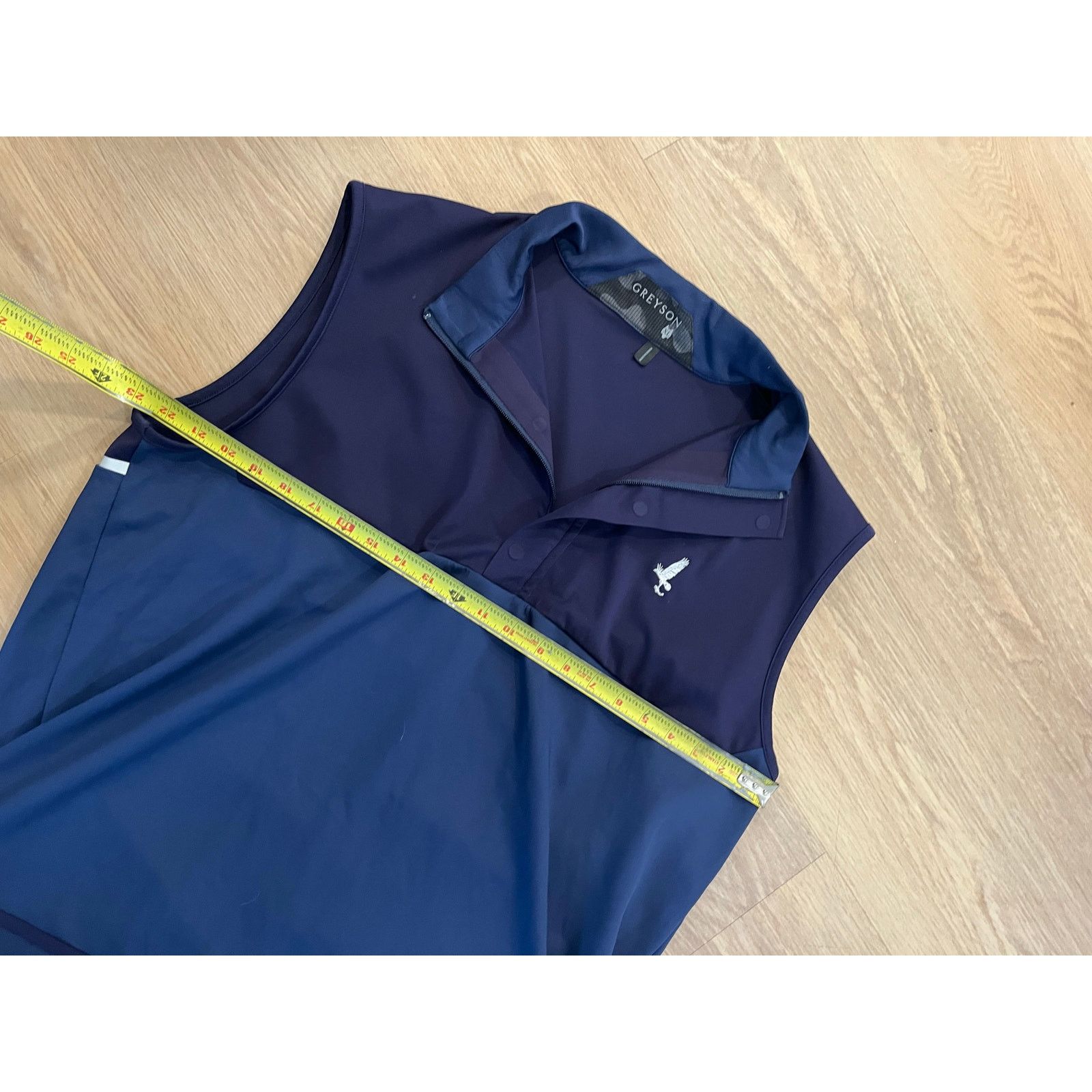 Grenson Greyson Vest Mens XL Blue Half Zip Golf Tech Performance Size US XL / EU 56 / 4 - 4 Thumbnail