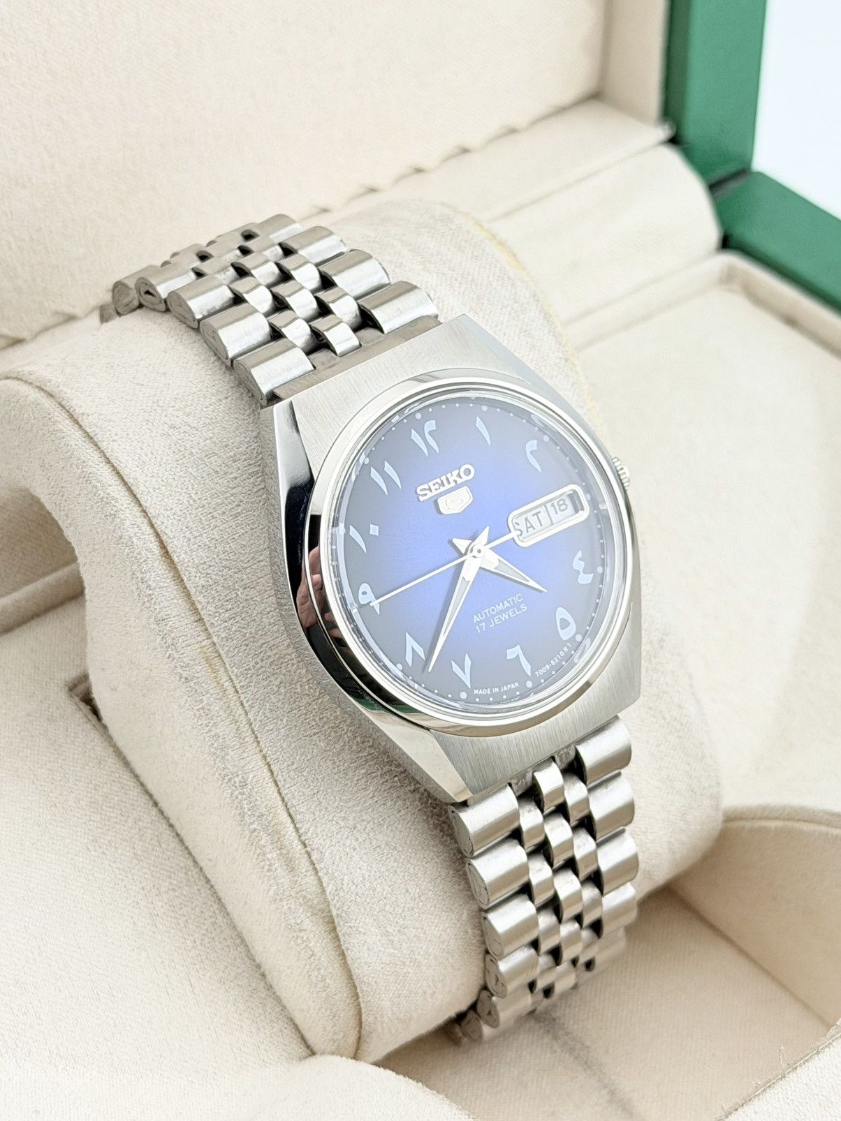 Seiko Seiko 5 Automatic Vintage Watch Navy Blue Dial Wristwatch Size 36 - 3 Thumbnail