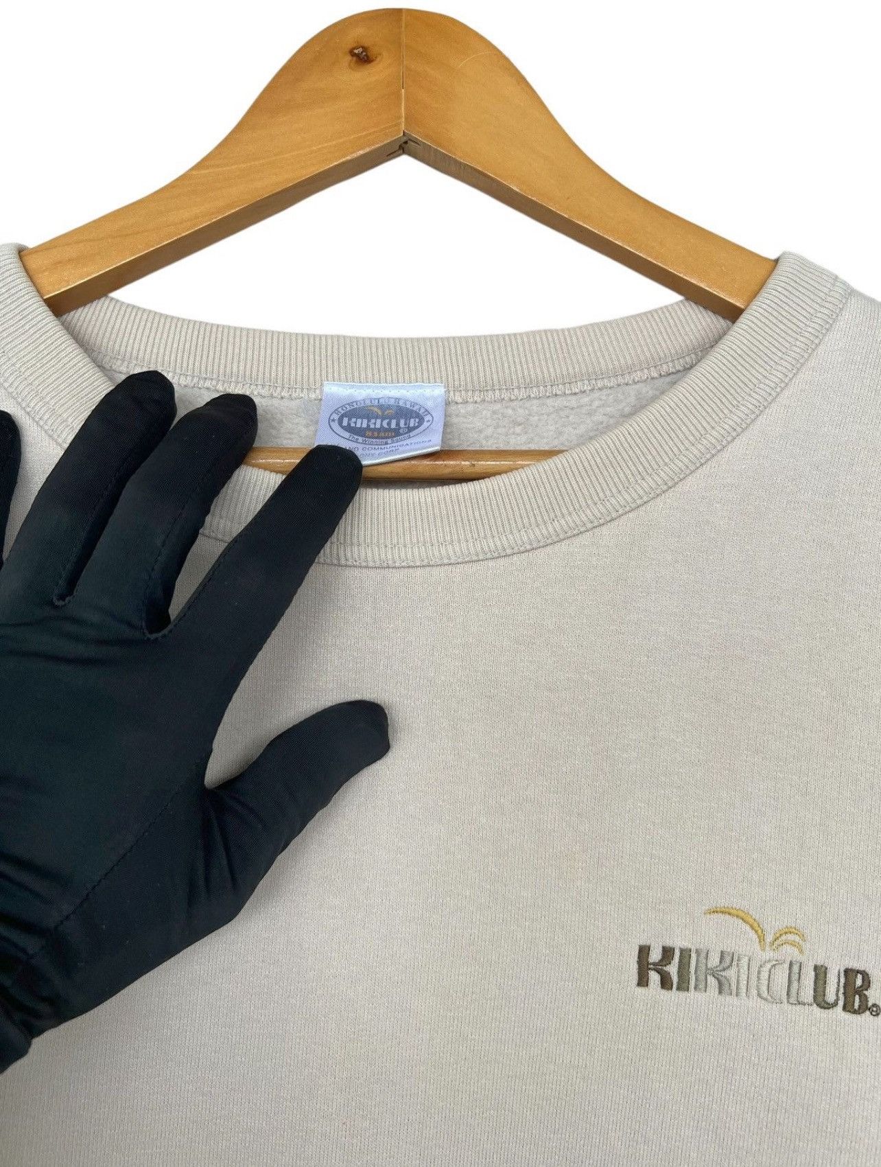 Vintage Vintage 90s Kiki Club Sweatshirt Crewneck Beige Sweatshirt Size L / US 10 / IT 46 - 5 Thumbnail