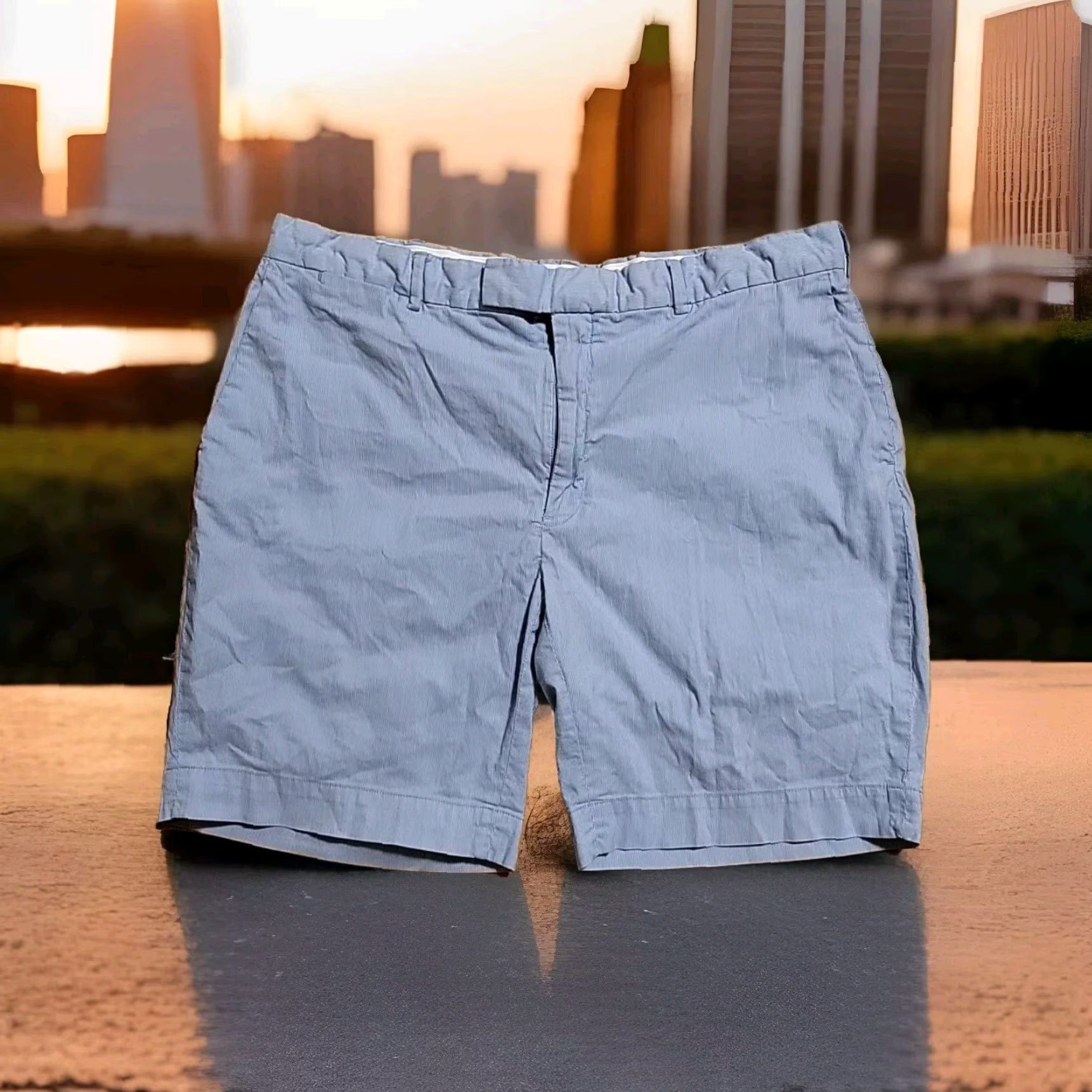 Polo Ralph Lauren Polo Ralph Lauren Stretch Straight Fit Chino Shorts 38" Blue White Casual Men Regular Waist 38 Colorful Striped Summer, Spring, Fall Size US M / EU 48-50 / 2 - 2 Thumbnail