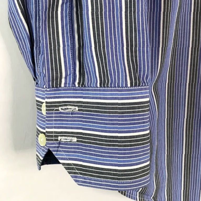 Ted Baker Ted Baker London Mens Dress Shirt Striped Long Sleeve Size 17 Blue Multicolor 34/35 - 34/35 Stripe Blue Multicolor Shirt Mens Regular XS-xxl Size 46R - 4 Thumbnail