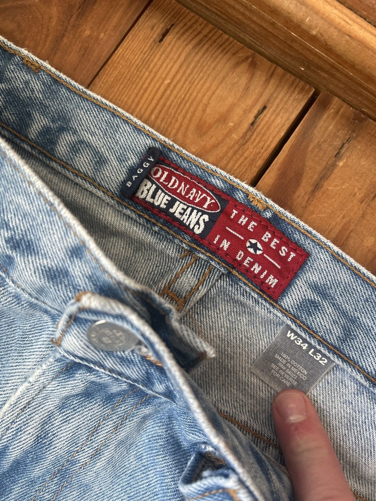 Old Navy × Vintage Vintage 90s Y2K Old Navy Baggy Blue Jeans Size US 32 / EU 48 - 2 Thumbnail