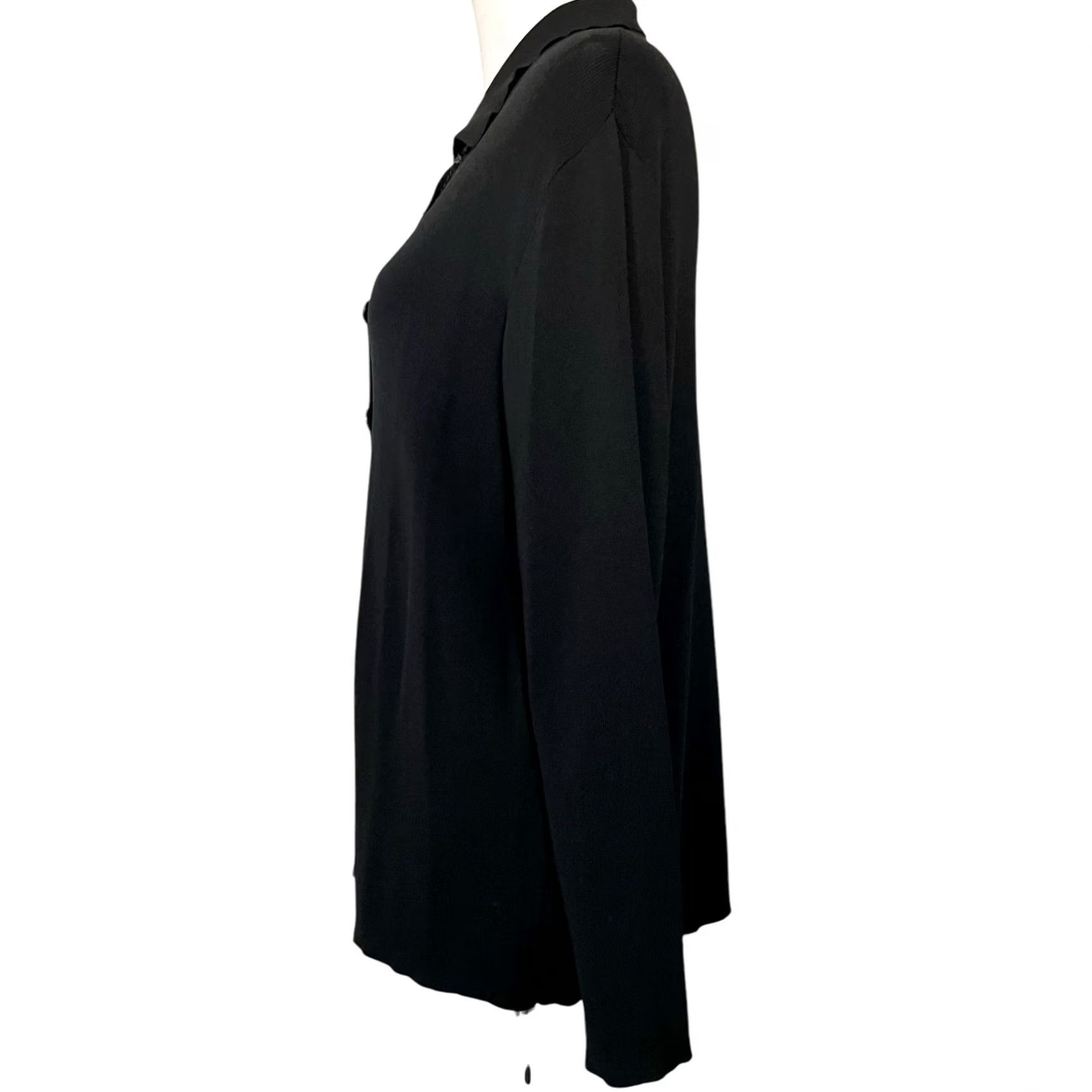 Vintage VINTAGE Chico’s Design Button-Front Top Women’s XL Black Rayon Nylon Knit Shirt Size XL / US 12-14 / IT 48-50 - 4 Thumbnail