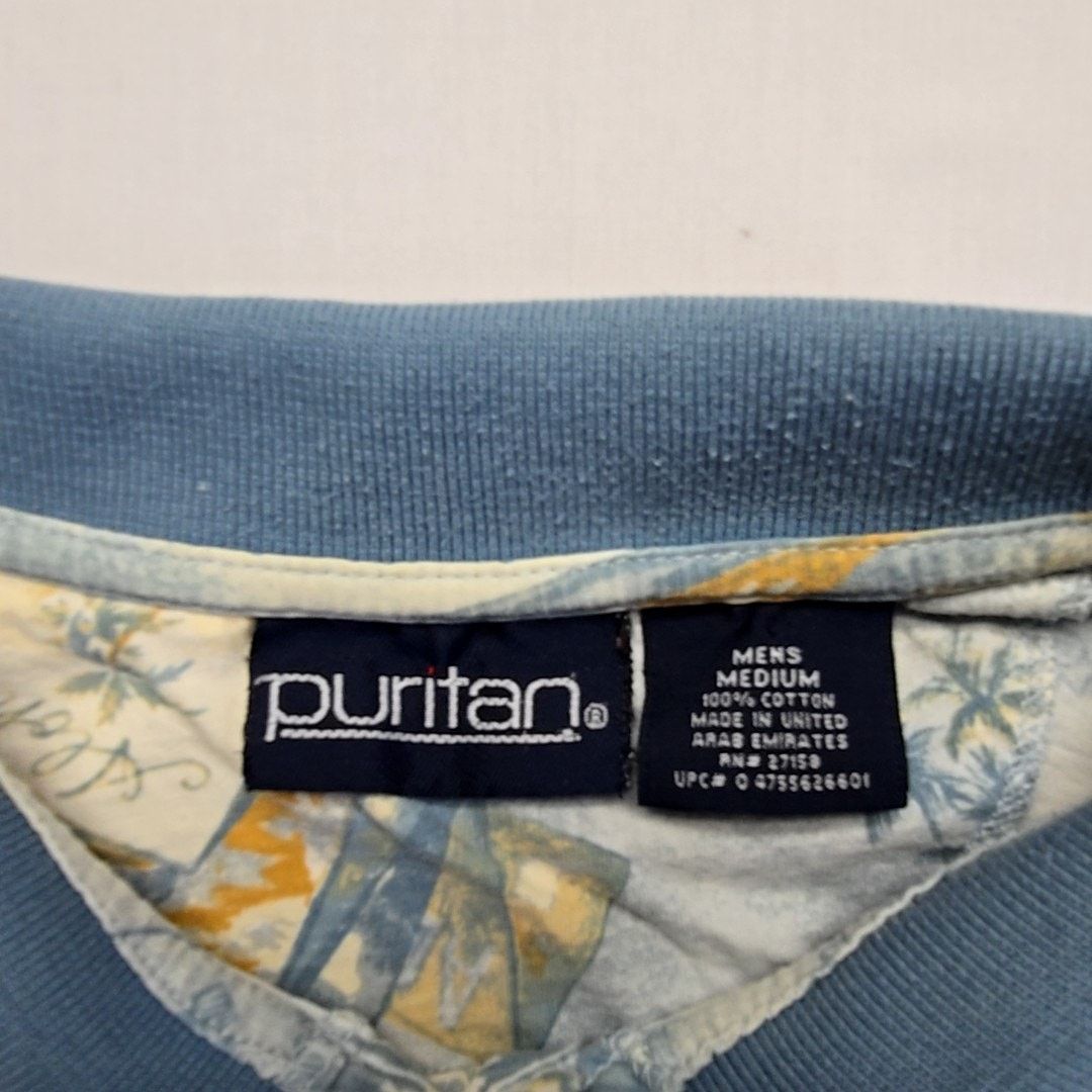 Puritan Vintage Hawaiian Travel Polo Aloha Kauai Blue M Tropical Size US M / EU 48-50 / 2 - 8 Thumbnail