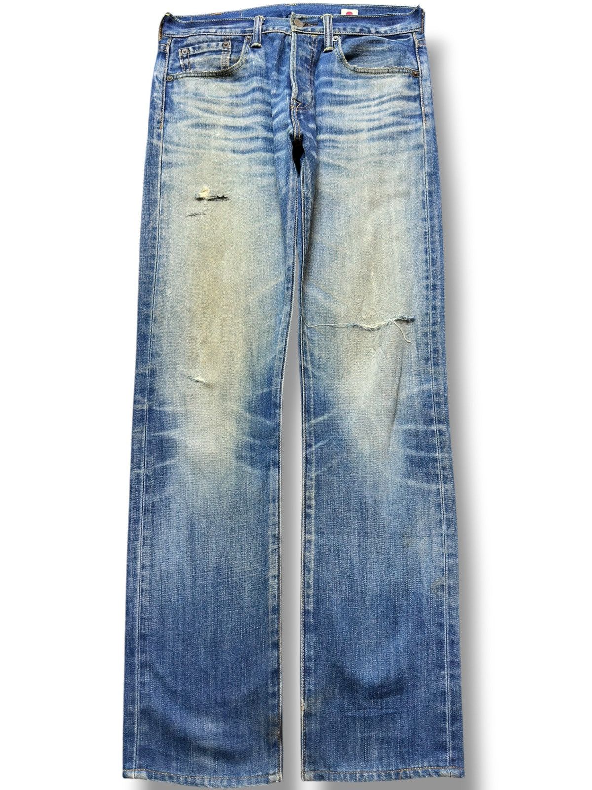 Levi's Vintage Clothing Vintage Levi’s 501 T Mudwash Whiskers Distressed Denim Size US 30 / EU 46 - 1 Thumbnail