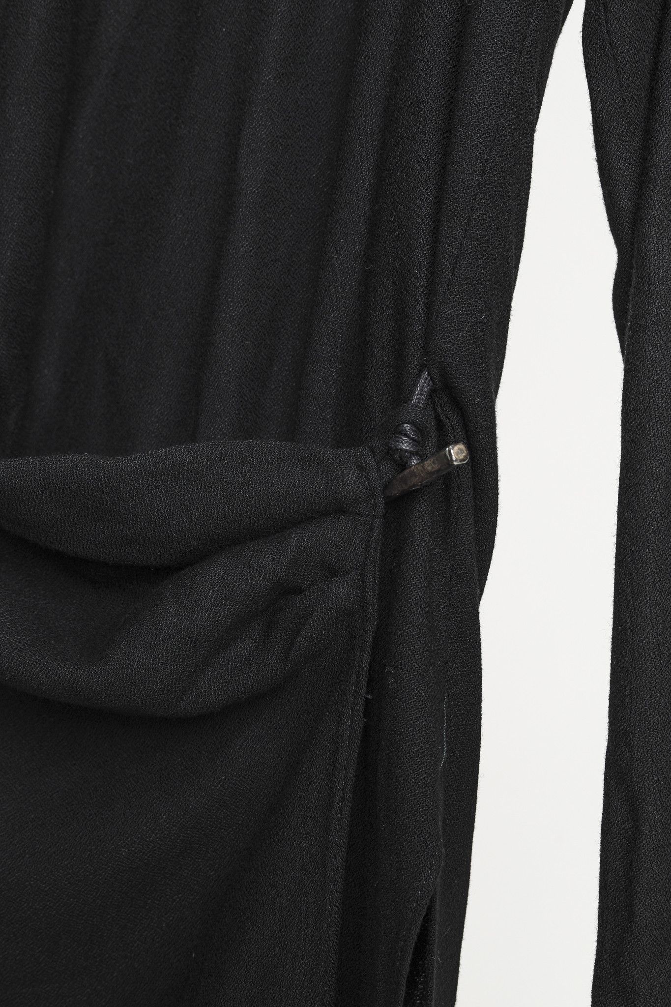 Helmut Lang Helmut Lang Black Fold Over Draped Viscose-Blend Top Size S / US 4 / IT 40 - 7 Thumbnail