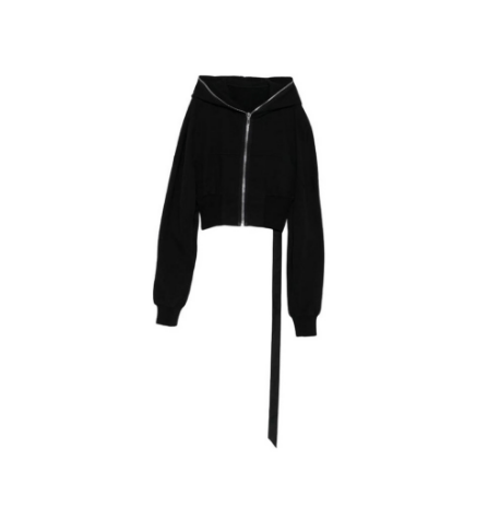 Rick Owens Rick Owens Black Cropped Zip-Up Hoodie Size M / US 6-8 / IT 42-44 - 1 Thumbnail