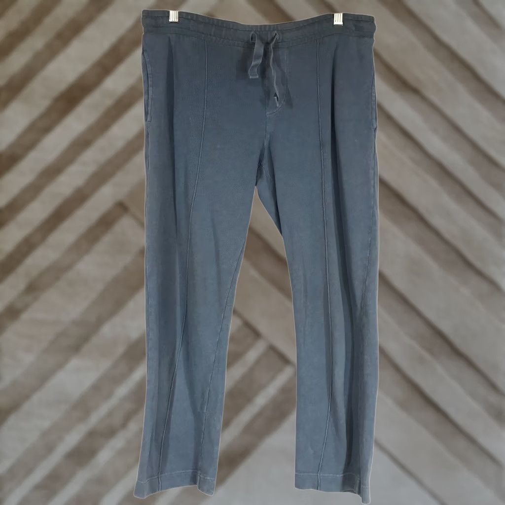 Vintage ATM WOMEN'S XS BLUE SWEATPANTS 100% COTTON DRAWSTRING WAIST Size 26" / US 2 / IT 38 - 1 Thumbnail