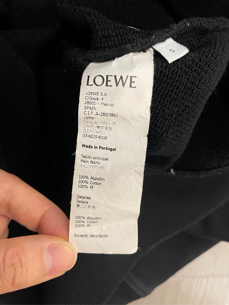 Loewe LOEWE Black embroidered logo round neck hoodie Size S / US 4 / IT 40 - 6 Thumbnail