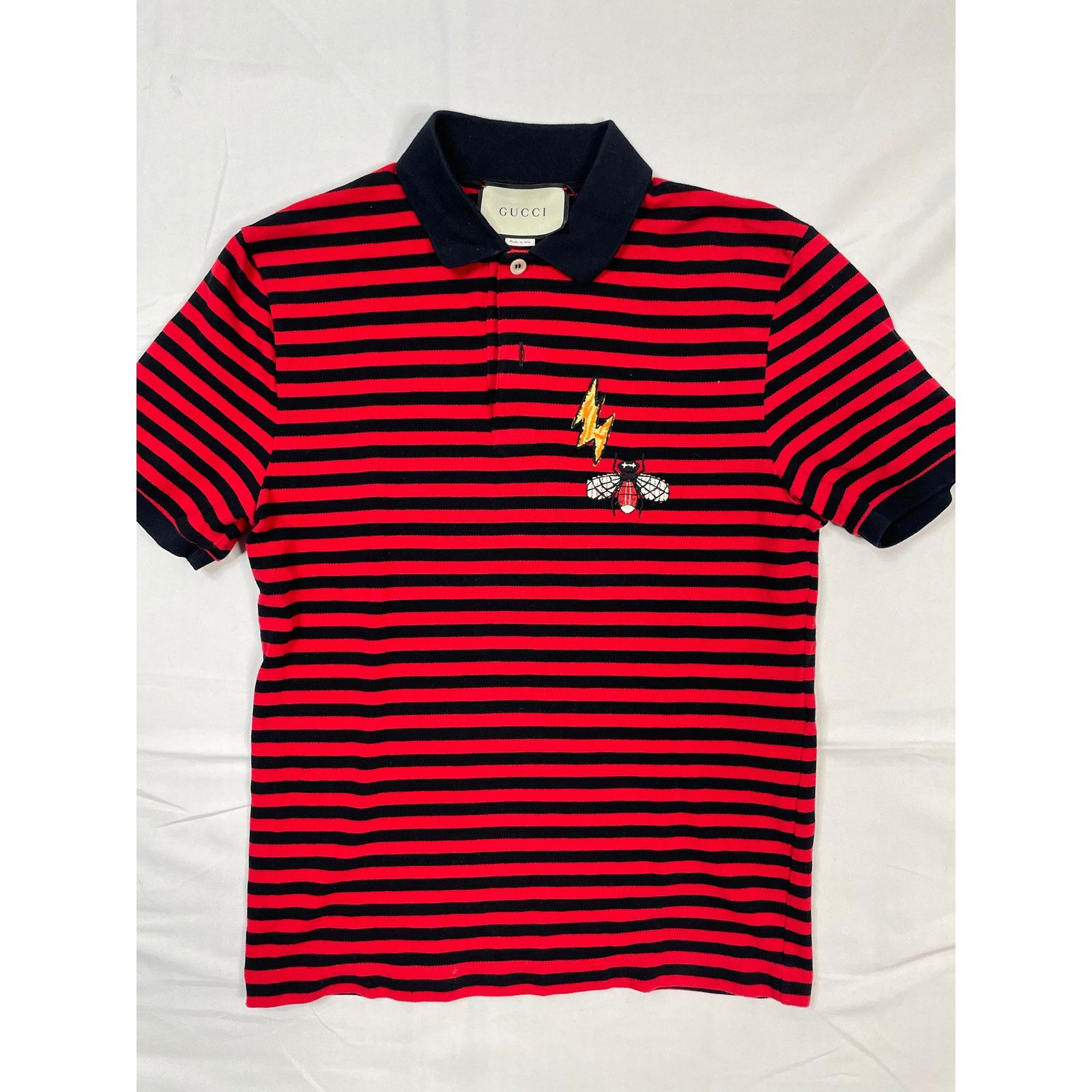 image of Gucci Polo Bee Red Stripe Size:small Used, Men's