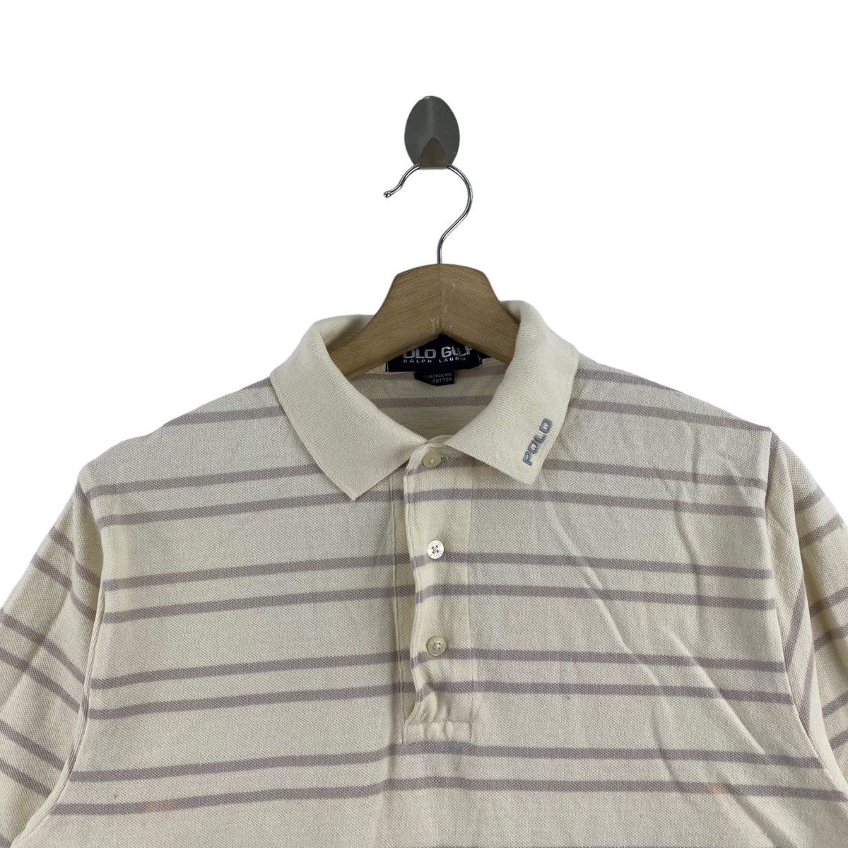 Polo Ralph Lauren POLO GOLF Ralph Lauren Stripes Design Cream Polo Shirt Size US S / EU 44-46 / 1 - 2 Thumbnail