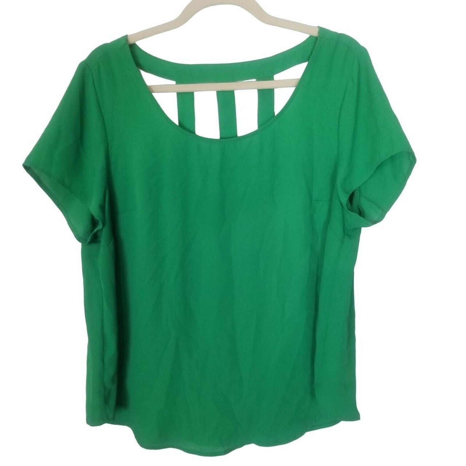 Corridor Torrid Georgette Blouse Kelly Green Plus Size 00X Classic Size XXS / US 00 / IT 34 - 2 Thumbnail