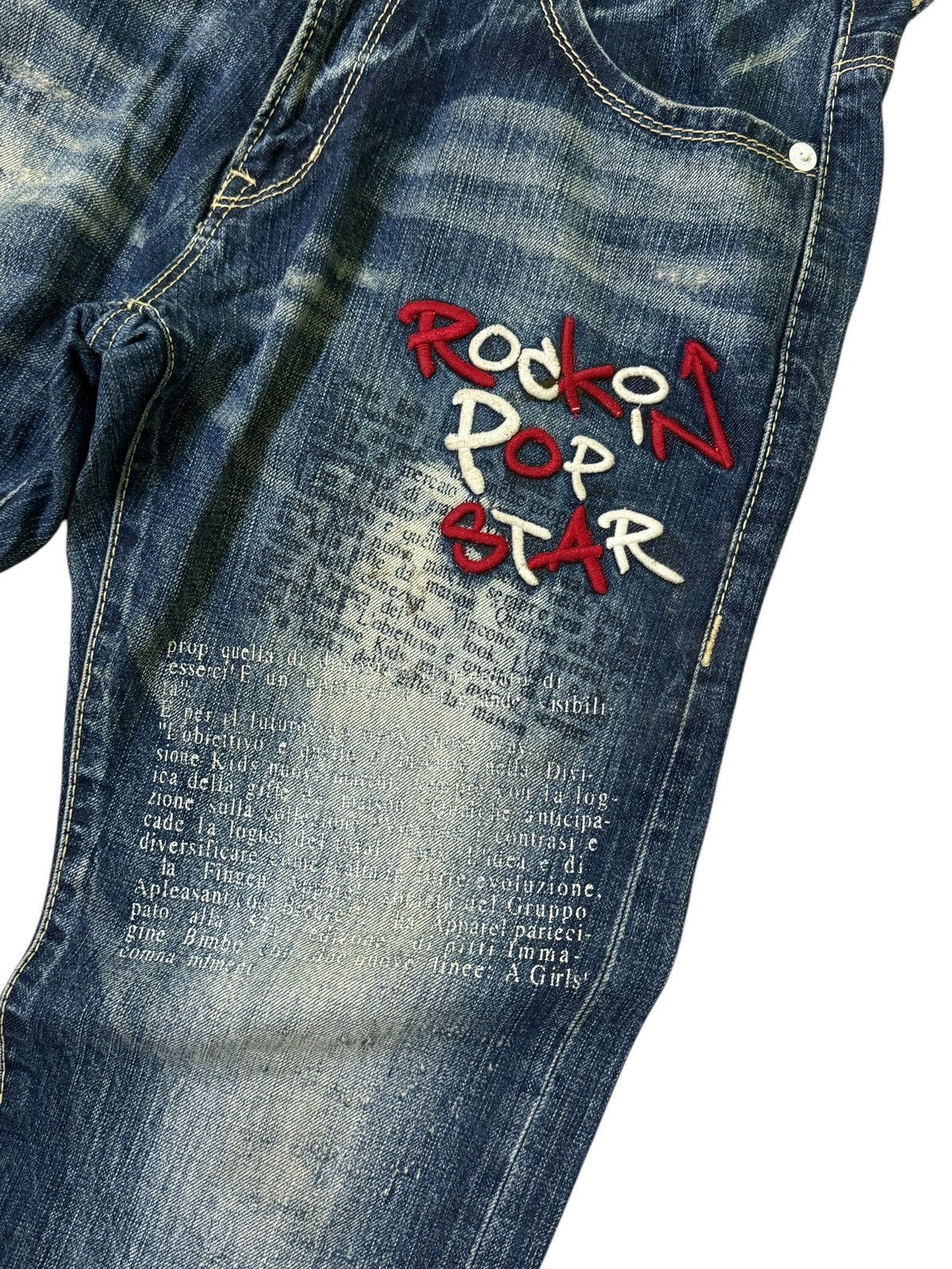 Hysteric Glamour Japanese Co & Lu Embroidered Acid Wash Poem Denim Jeans Size US 32 / EU 48 - 7 Thumbnail