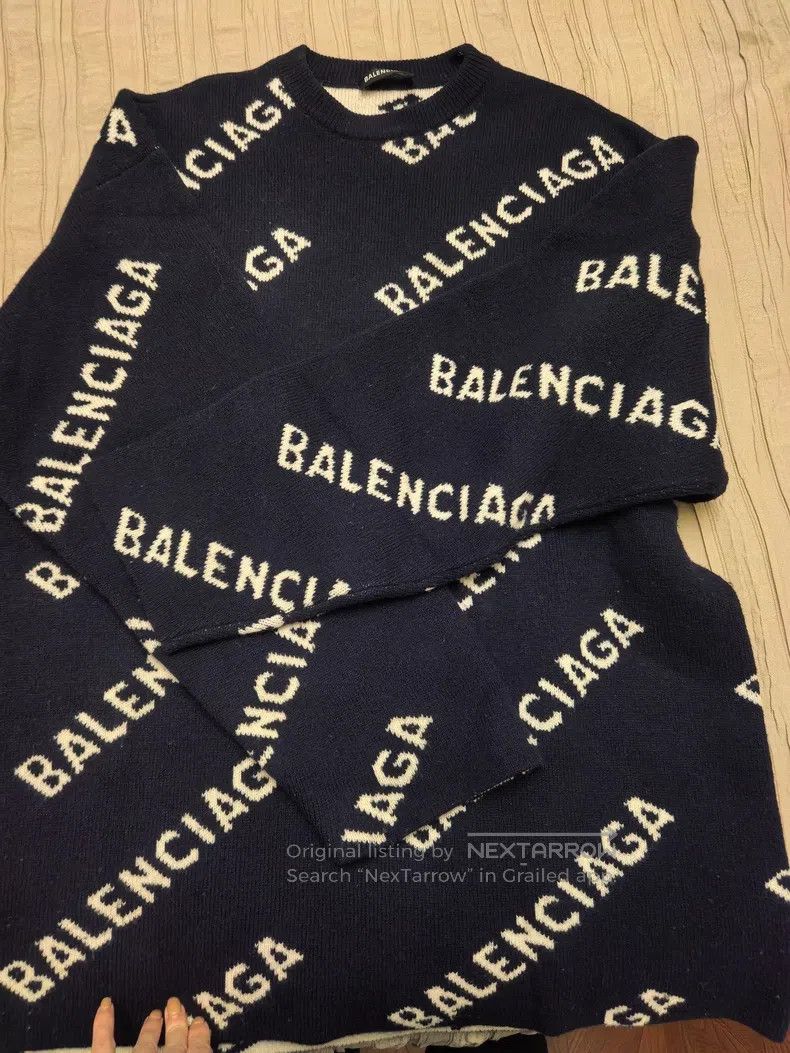 Balenciaga Balenciaga Deep Blue Knit Sweater Size US S / EU 44-46 / 1 - 4 Thumbnail