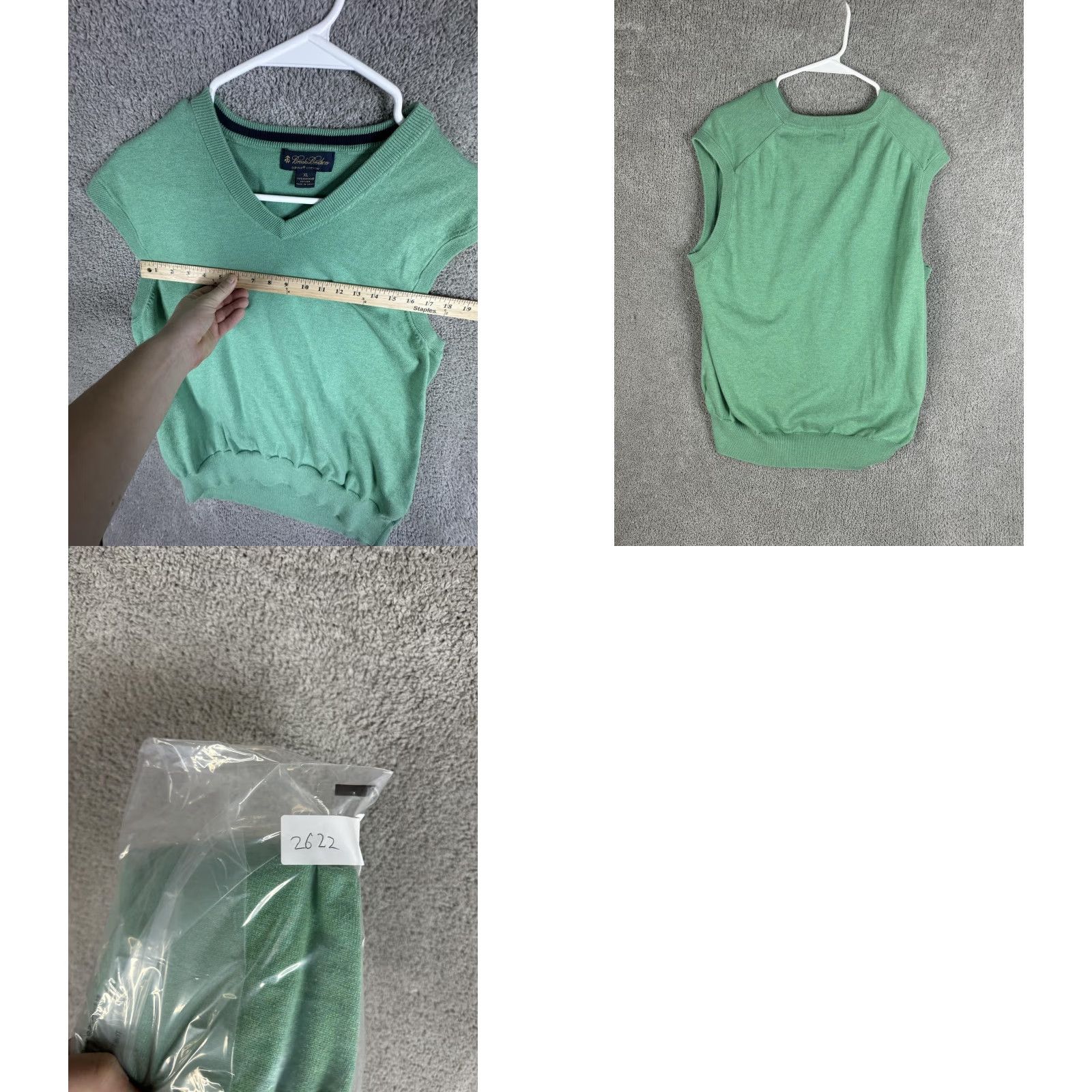 Brooks Brothers Brooks Brothers Sweater Vest Mens XL Green Supima Cotton V-Neck Knit Pullover Size US XL / EU 56 / 4 - 8 Thumbnail