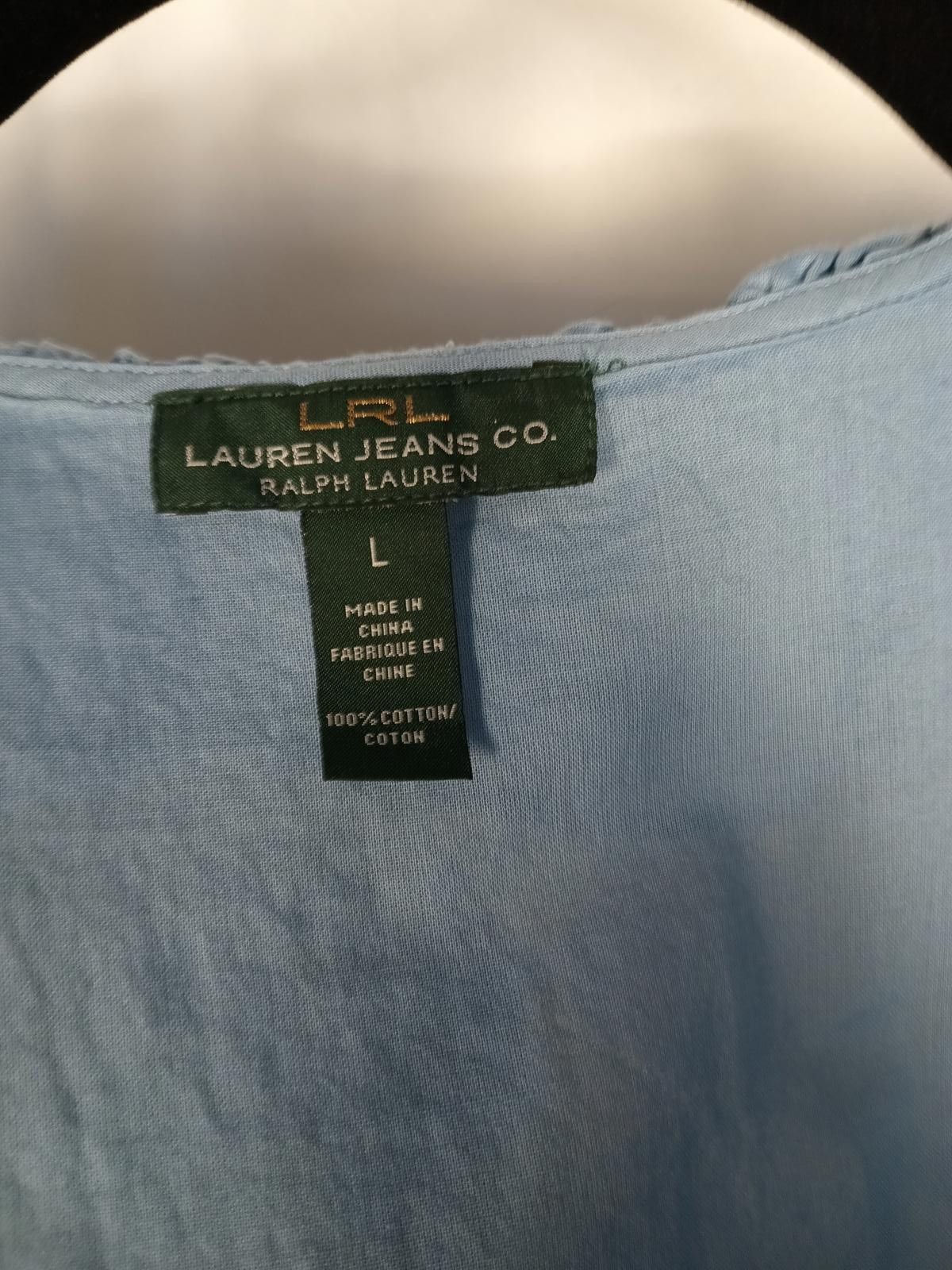 Polo Ralph Lauren Ralph Lauren Lauren Jeans Co. Light Blue Ruffled Top Size L Size L / US 10 / IT 46 - 3 Thumbnail