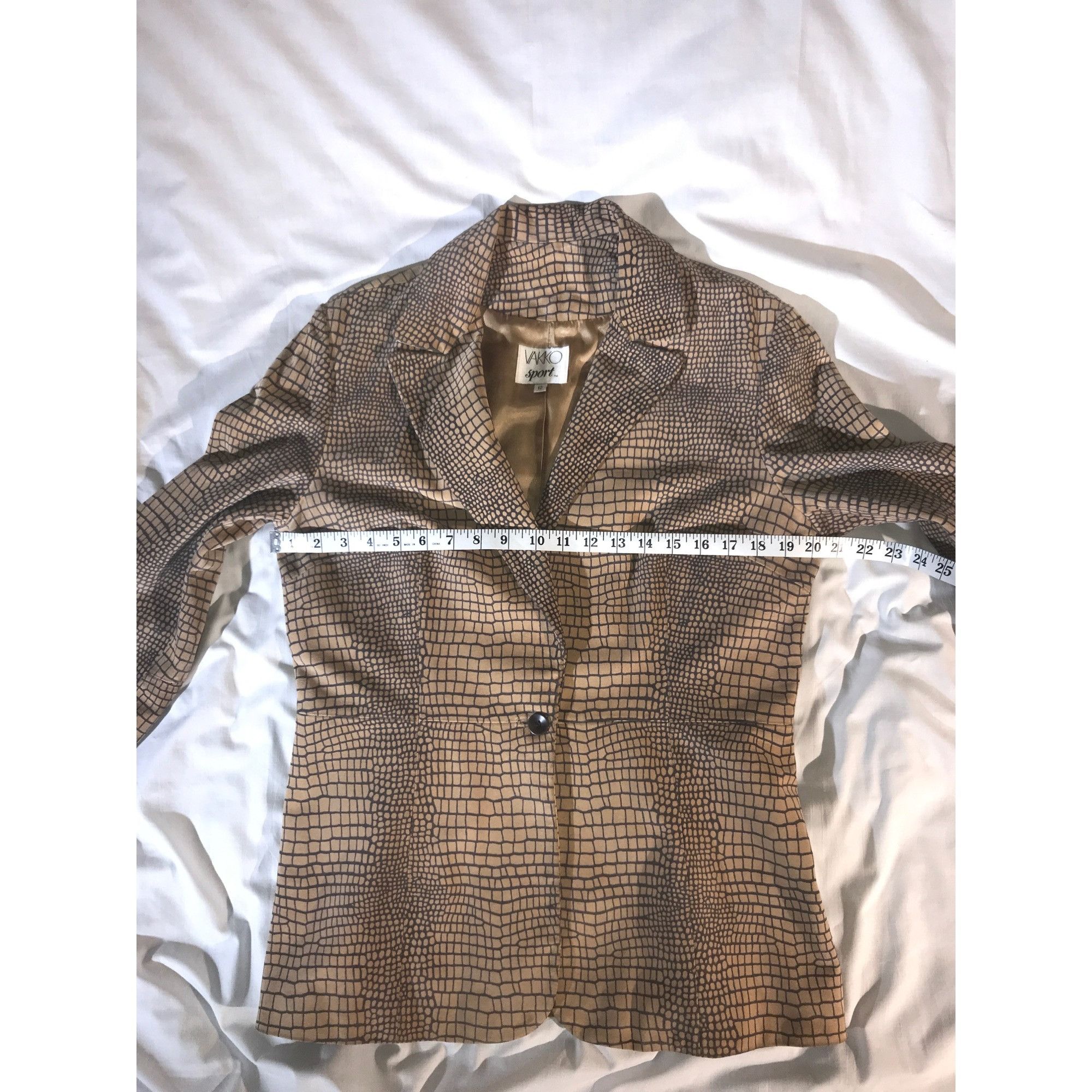 Vintage Vakko Sport Women's Reptile Print Chic Suede Blazer Size XL / US 12-14 / IT 48-50 - 6 Thumbnail