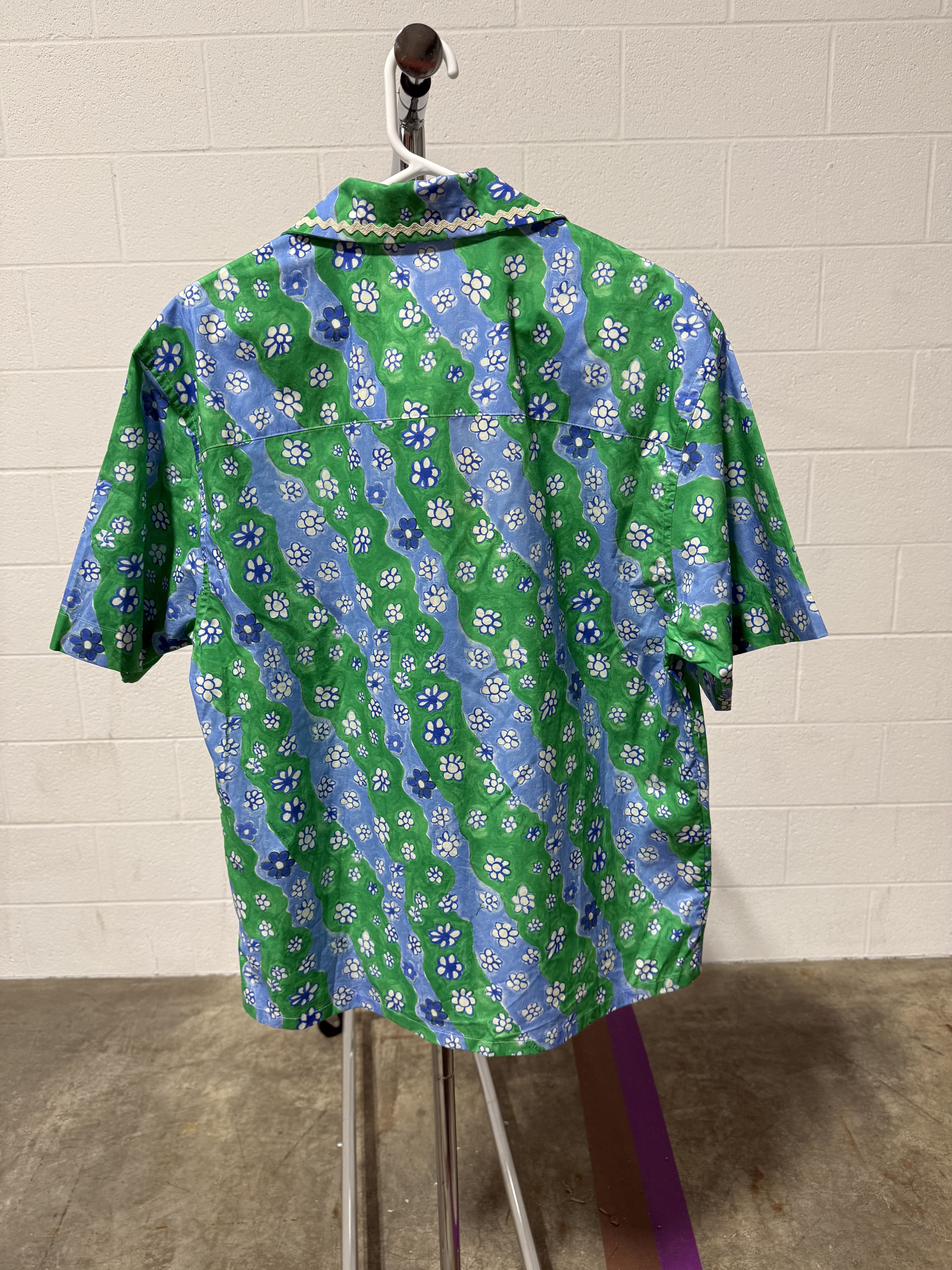 Marni Marni Mens Short Sleeve Bowling Shirt 'Sea Foam' Size US M / EU 48-50 / 2 - 5 Thumbnail