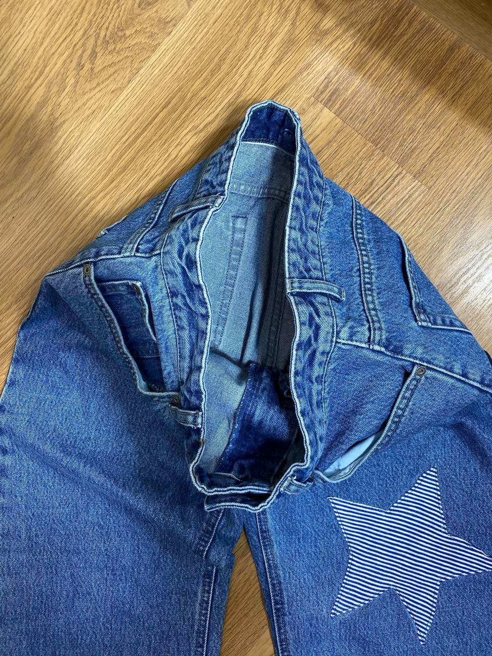 Vintage 💥Distressed Vintage Flared Dirty Washed Crash Denim Jeans Size US 32 / EU 48 - 6 Thumbnail