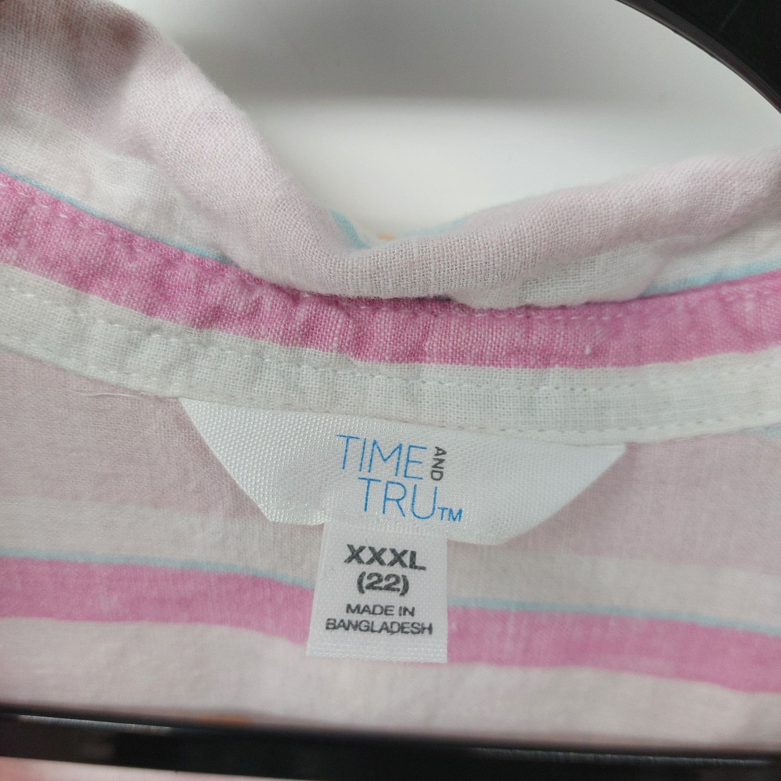 Other Time and Tru Pink Womens Plus Size Striped Button Up XXXL 22 Size 3XL / US 20-22 - 4 Thumbnail