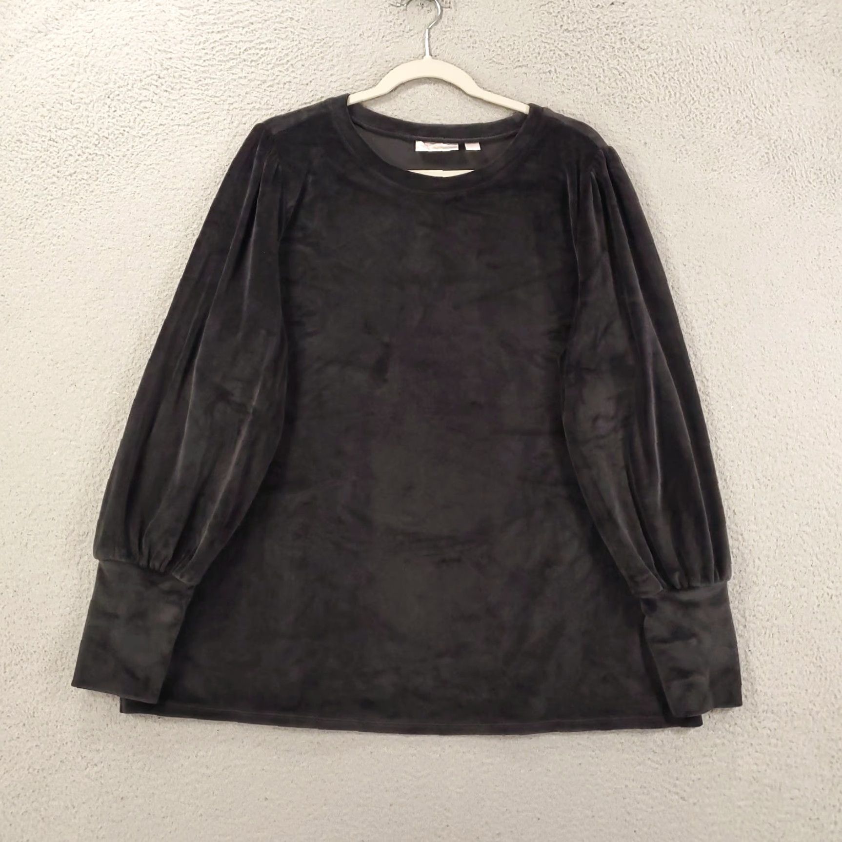 Vintage Belle by Kim Gravel Sweater Womens XL Black Velour Pullover Size XL / US 12-14 / IT 48-50 - 2 Thumbnail