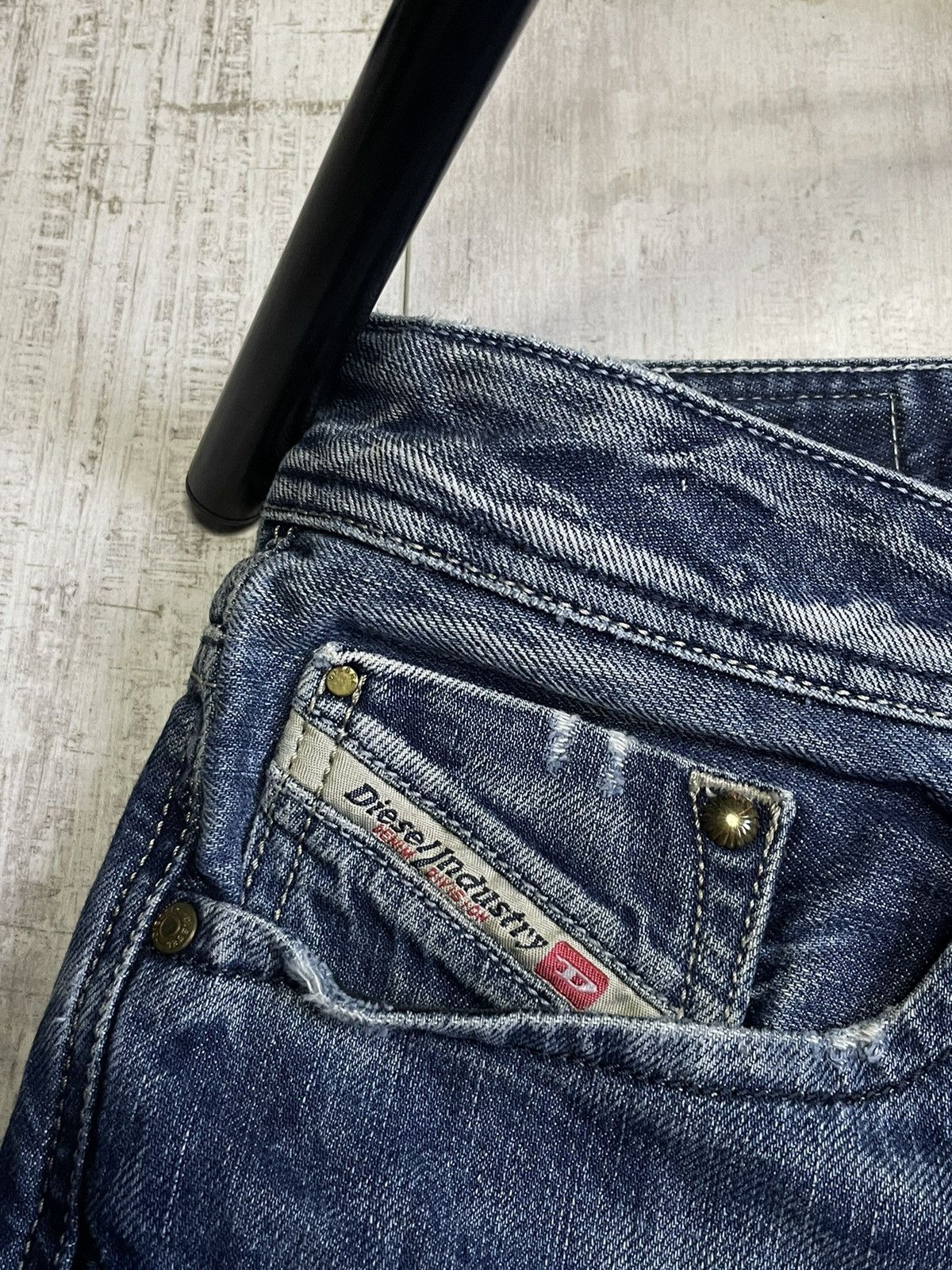 Diesel Diesel Y2K Distressed Denim Jeans 00’s Fabric Fade RARE Size US 34 / EU 50 - 7 Thumbnail