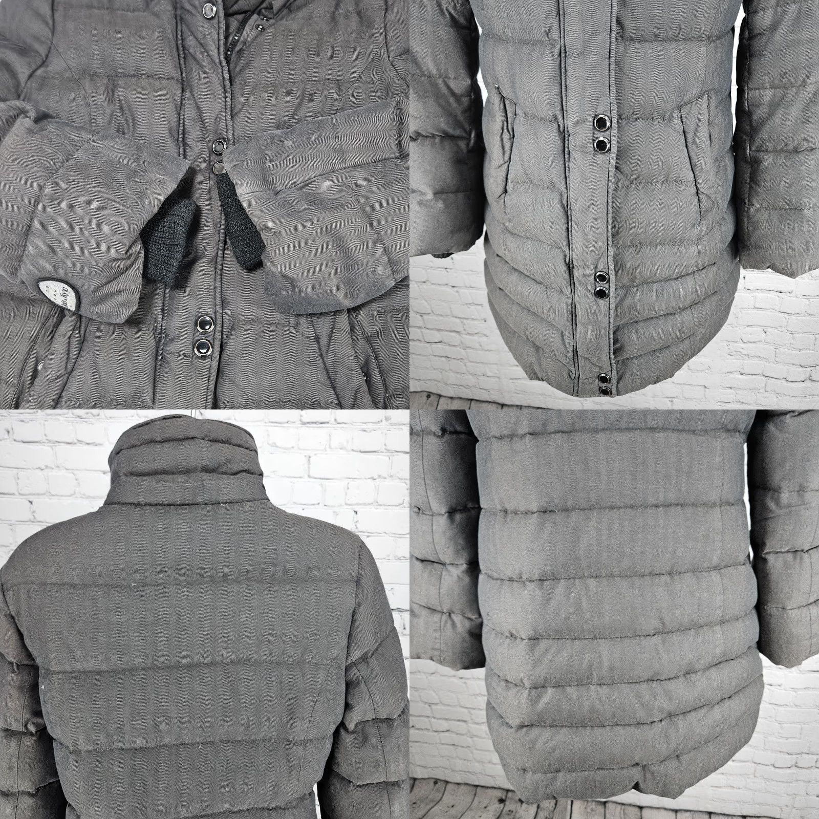 Vintage VINTAGE Soia & Kyo Brown Down Puffer Jacket Coat XS – Zip Snap Insulated, Herringbone, Long Sleeve, Women, Casual, Travel, Workwear Size XS / US 0-2 / IT 36-38 - 8 Thumbnail