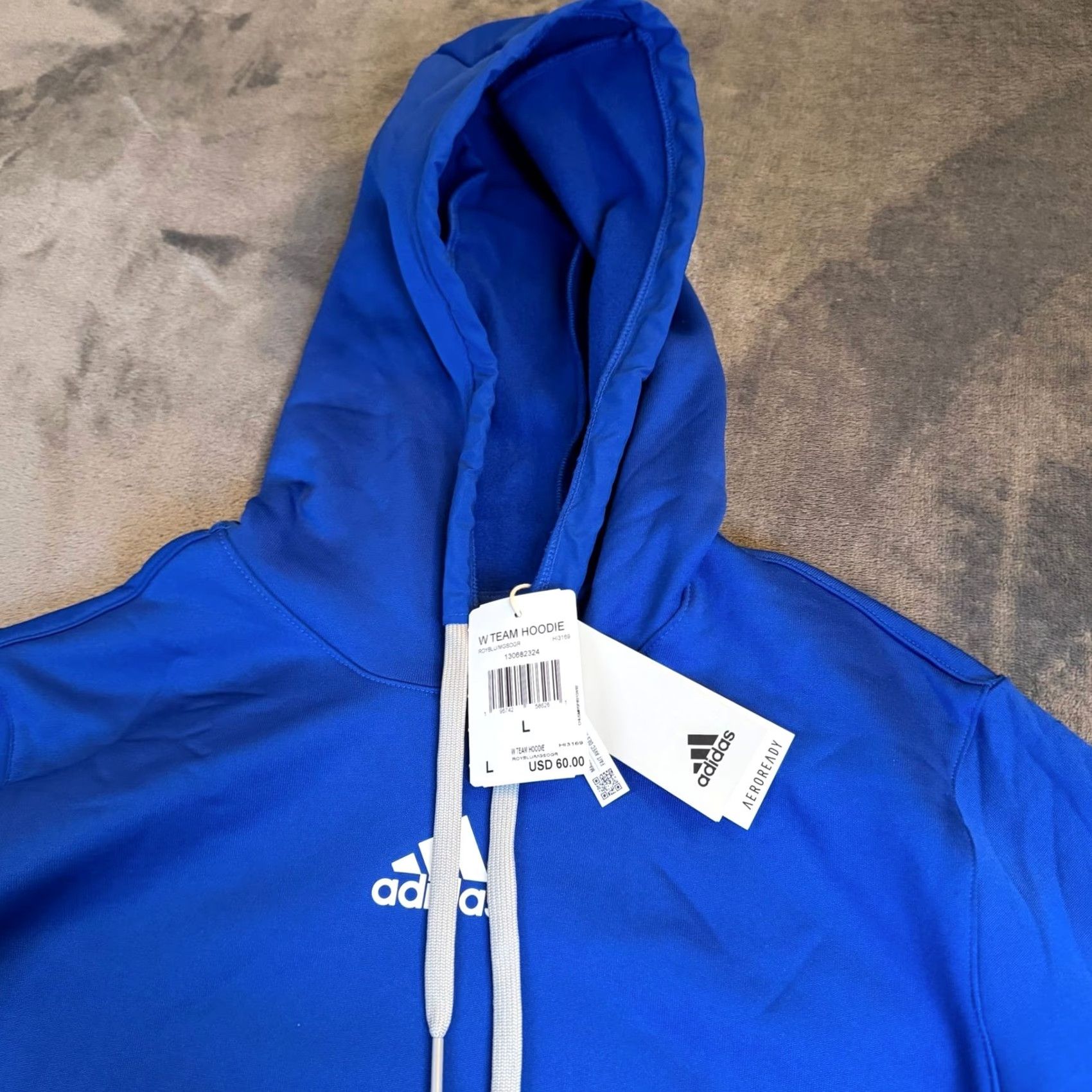 Adidas Adidas Aeroready Hoodie Womens Lroyal Blue Pullover Knit Zip Pockets Hooded Moisture Wicking Breathable Athletic Performance Hoodie NWT Size L / US 10 / IT 46 - 2 Thumbnail