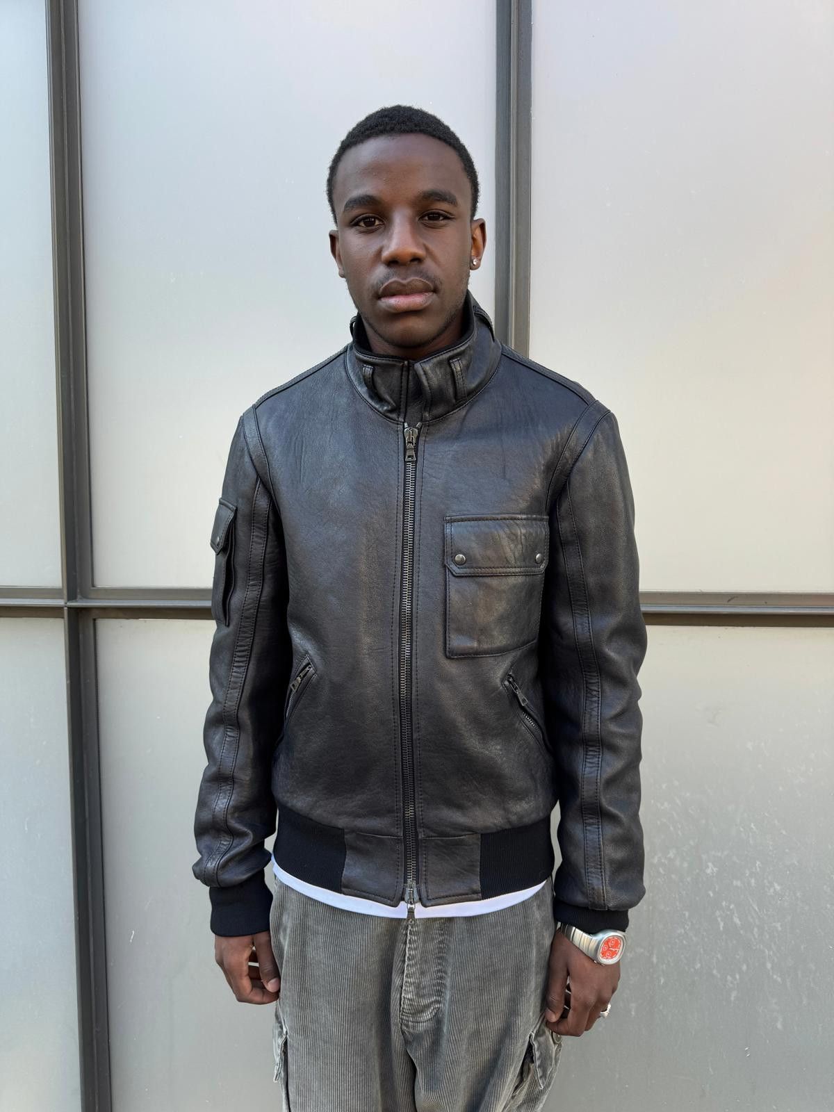 Prada Early 2000’s Prada Jet Black Leather Flight Jacket Size US L / EU 52-54 / 3 - 2 Thumbnail