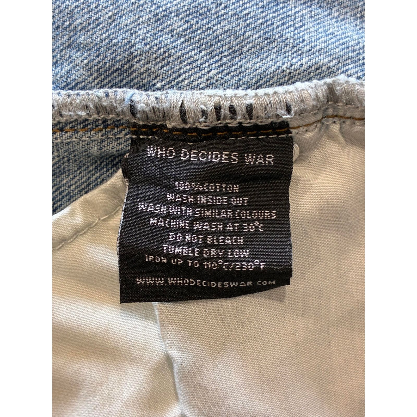 Who Decides War WDW Embroidered Lime Light Wash Jeans Size US 30 / EU 46 - 5 Thumbnail