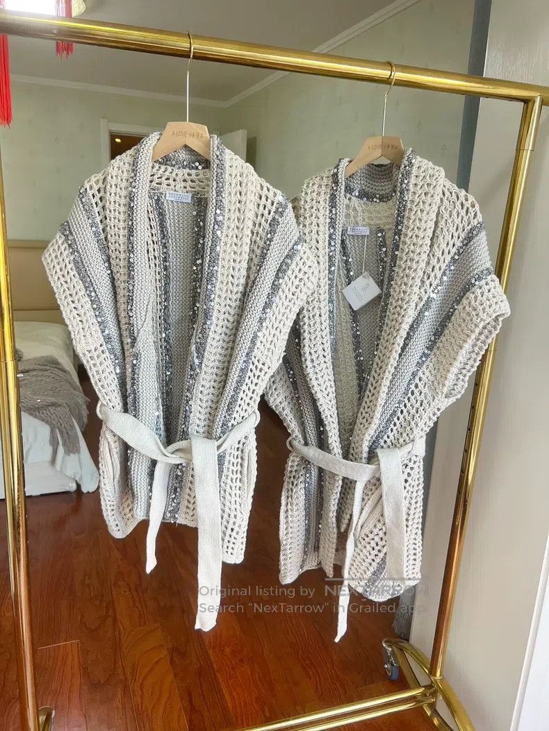 Brunello Cucinelli Brunello Cucinelli Fully Sequin Knit Vest Size M / US 6-8 / IT 42-44 - 3 Thumbnail