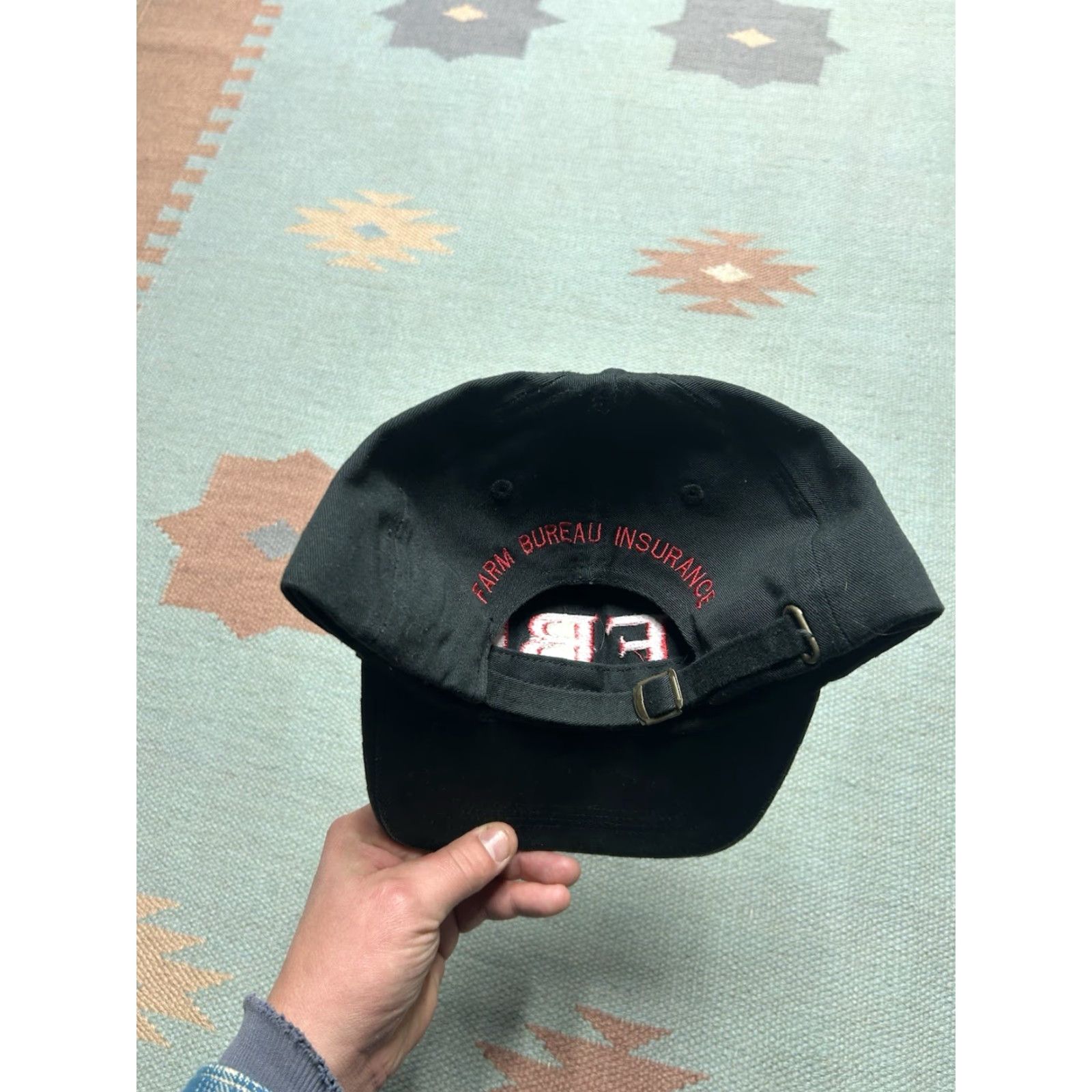 Vintage VINTAGE strapback hat cap FBI farm bureau insurance black red adjustable Size ONE SIZE - 4 Thumbnail