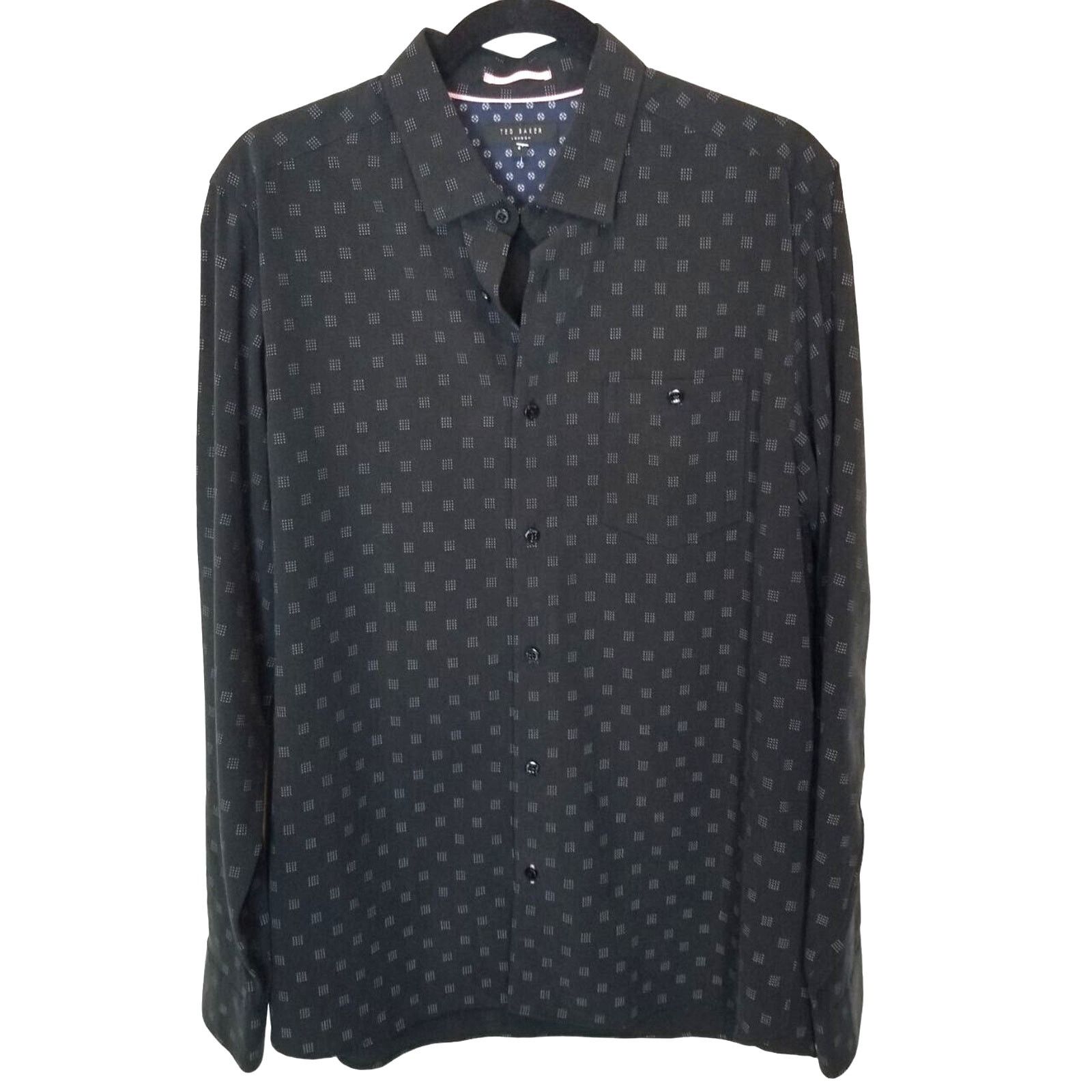 Ted Baker Ted Baker Men Geometric Print Dress Shirt 4 Large Classic Size US L / EU 52-54 / 3 - 2 Thumbnail