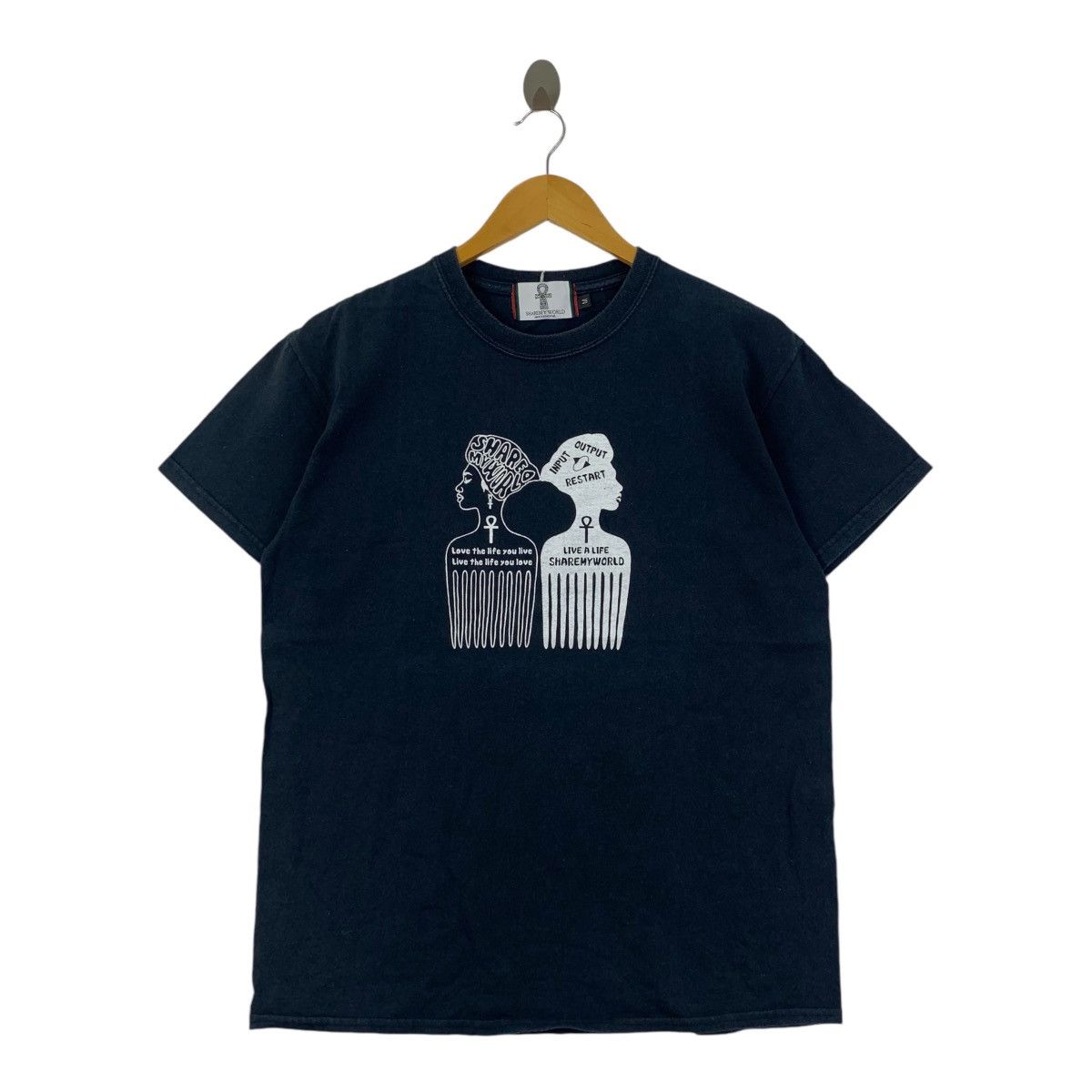 SHARE MY WORLD Input Output Afro Blues Tee Shirt
