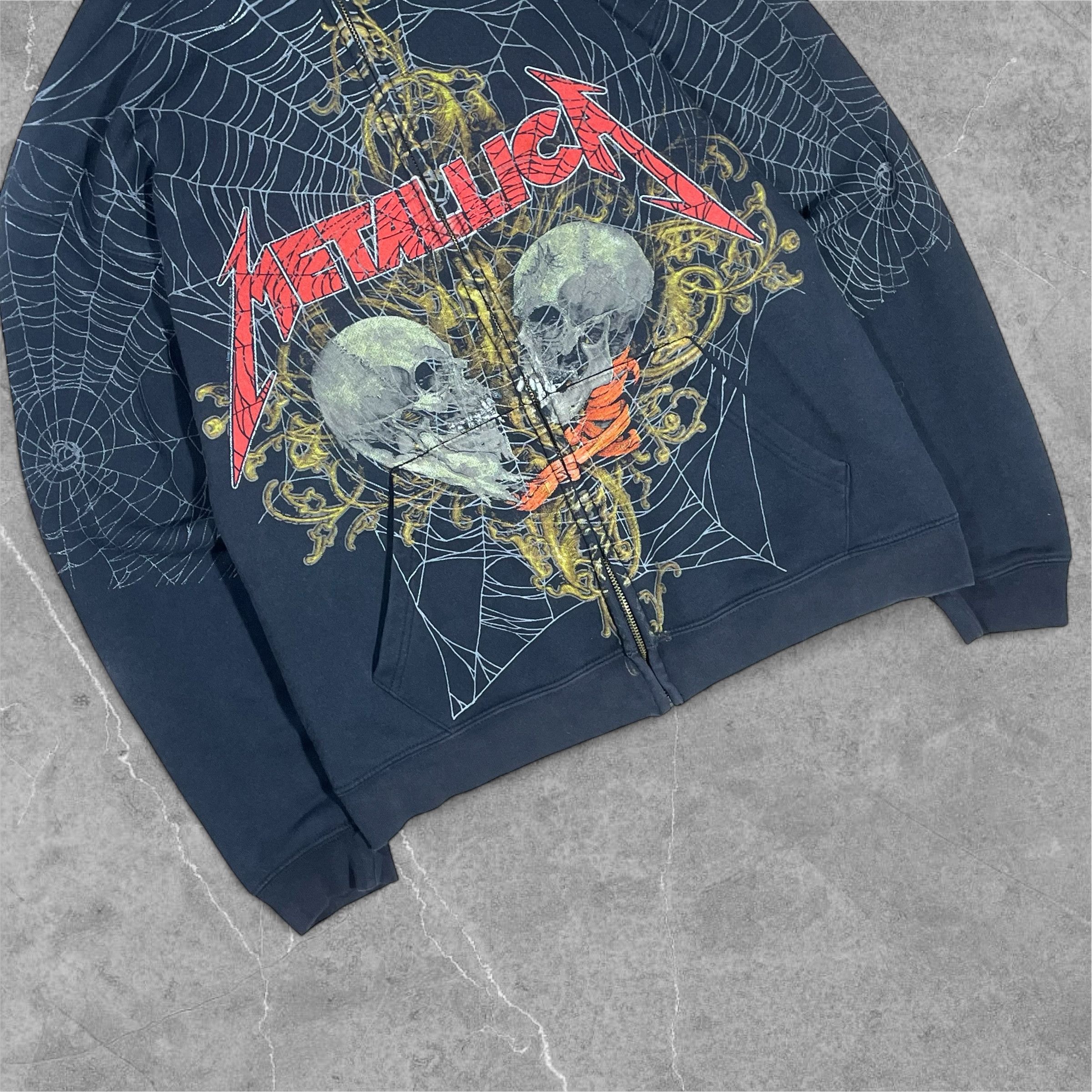 Metallica Vintage Metallica Print Spider Web Skulls Zip Hoodie Size US M / EU 48-50 / 2 - 3 Thumbnail
