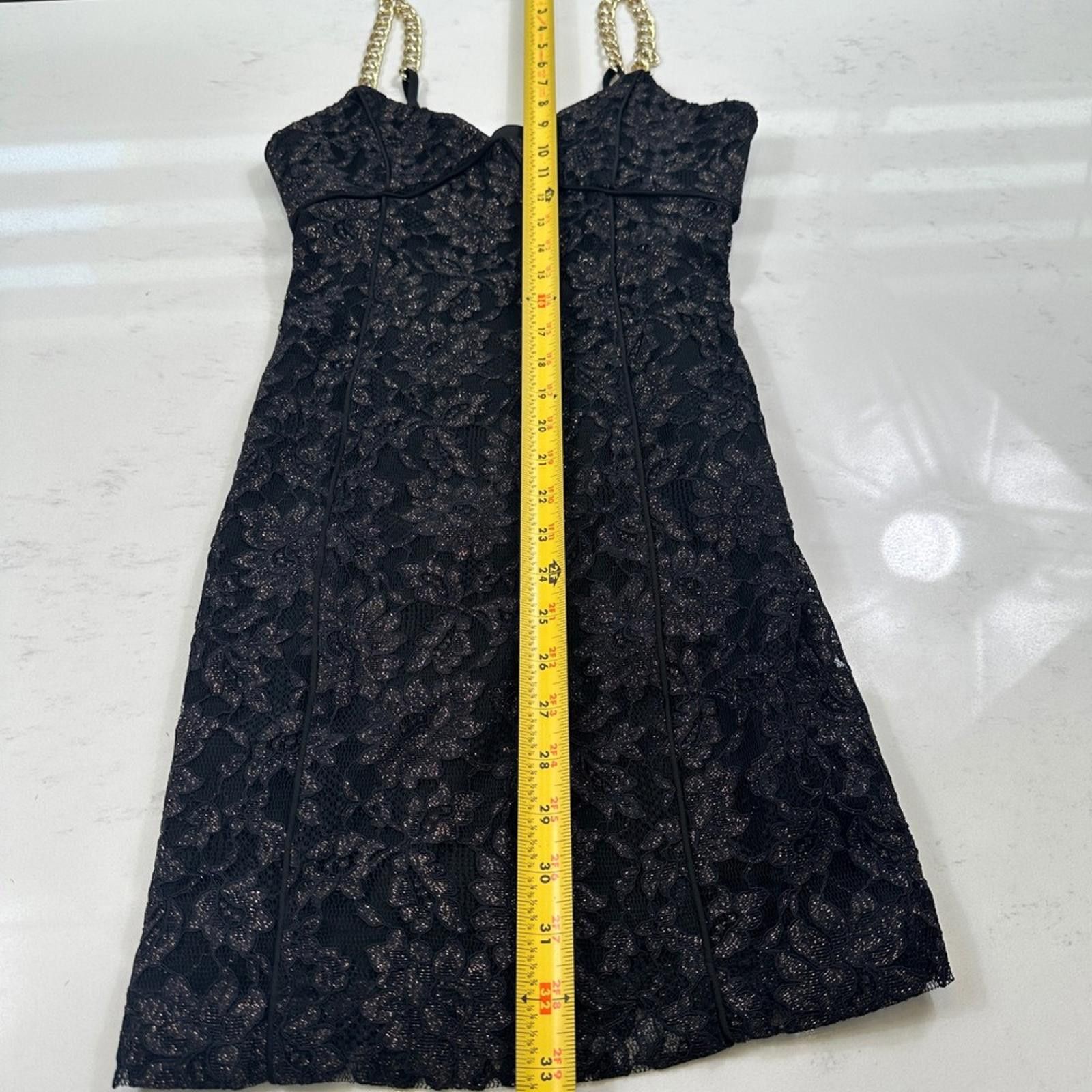 Other NWT Marciano Guess Mini Dress US 0 Black Gold Chain Strap Size XS / US 0-2 / IT 36-38 - 5 Thumbnail