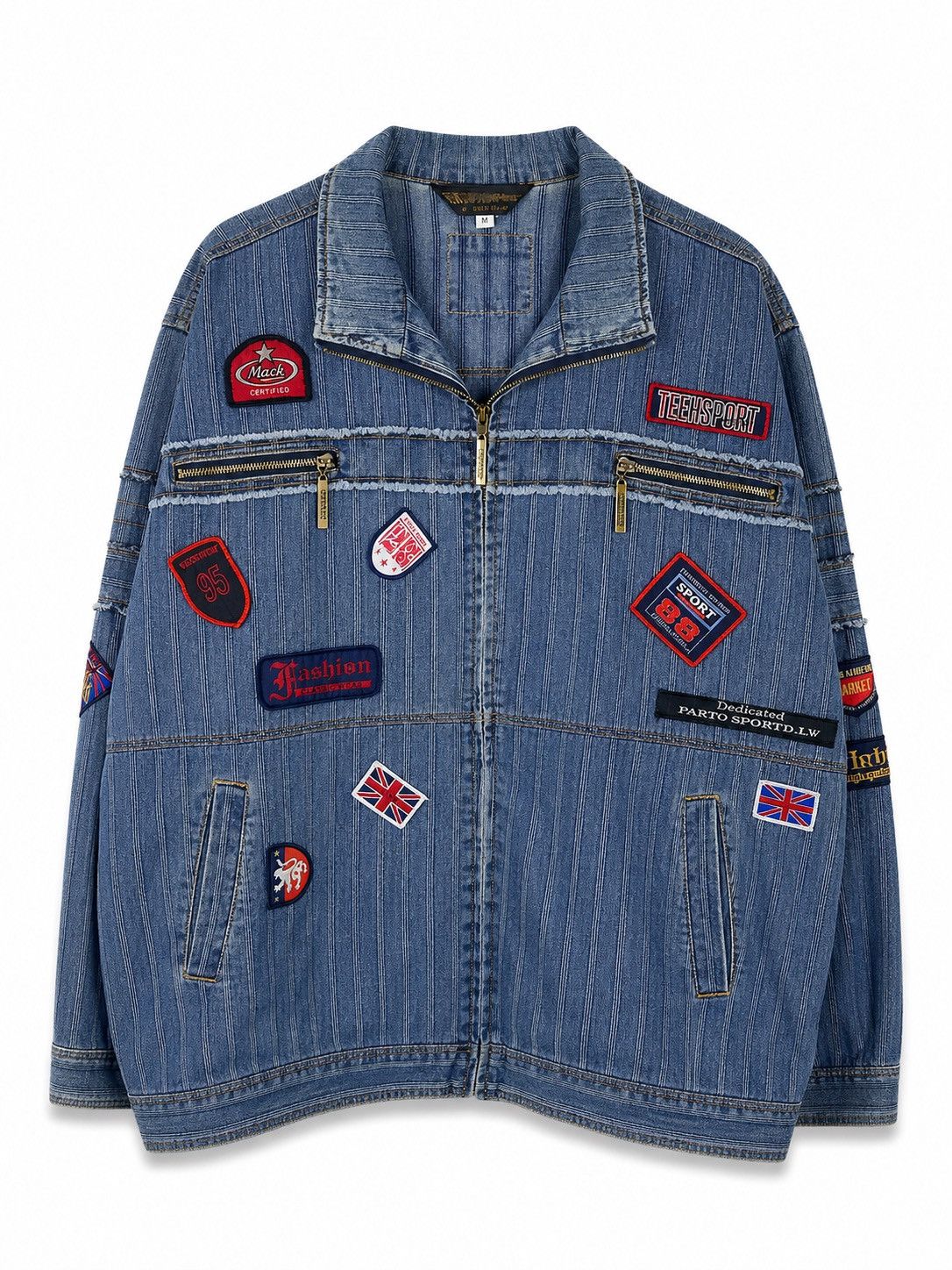 Vintage Vintage Parto Sport Patchwork Denim Jacket Tech Sport Size US XL / EU 56 / 4 - 1 Thumbnail