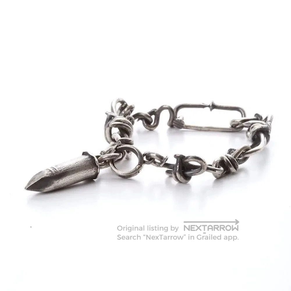 Guidi Silver Chain Link Bracelet with Spike Pendant. Size ONE SIZE - 2 Thumbnail