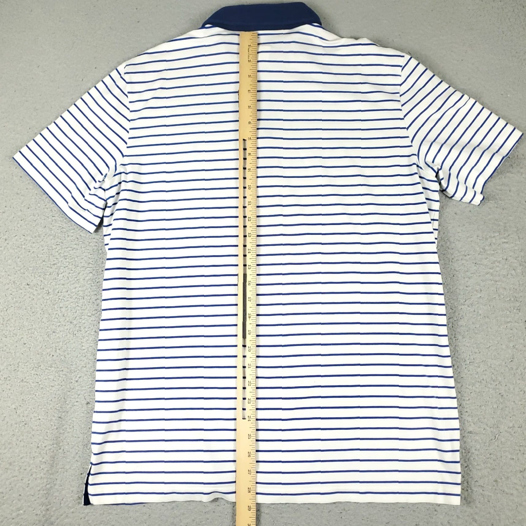 Ralph Lauren Ralph Lauren Polo Shirt Mens Large White Blue Striped Short Sleeve Activewear Size US L / EU 52-54 / 3 - 5 Thumbnail
