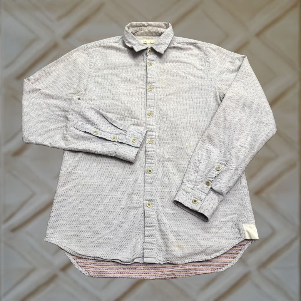 Folk Folk Shirt Men 2 Blue Micro Print Button-Up Long Sleeve Cotton Casual Regular Size S Size US S / EU 44-46 / 1 - 1 Thumbnail