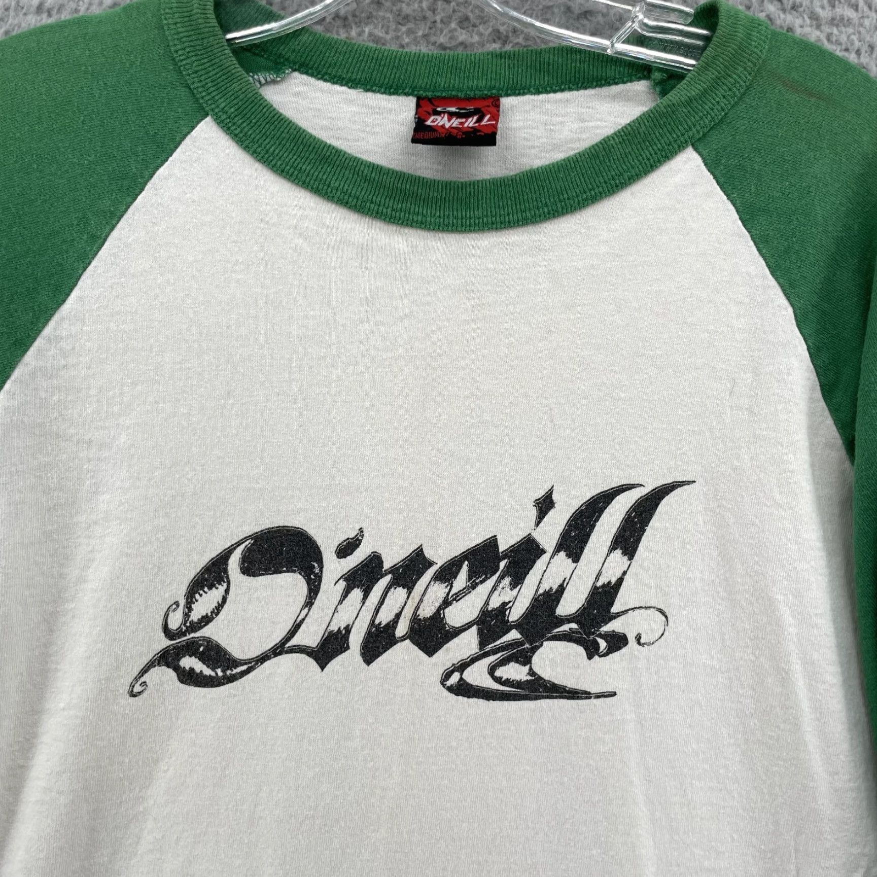 O'Neill VINTAGE O'Neill Baseball Tee Men's Med Green Skater Sportswear Streetwear Surfer Shirt Size US M / EU 48-50 / 2 - 2 Thumbnail
