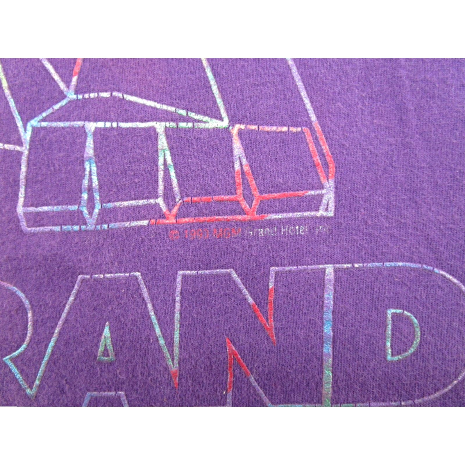 Vintage VINTAGE MGM Grand Las Vegas Casino Spell Out Shirt Purple Men's XL 90s T-Shirt 1990s Size US XL / EU 56 / 4 - 3 Thumbnail