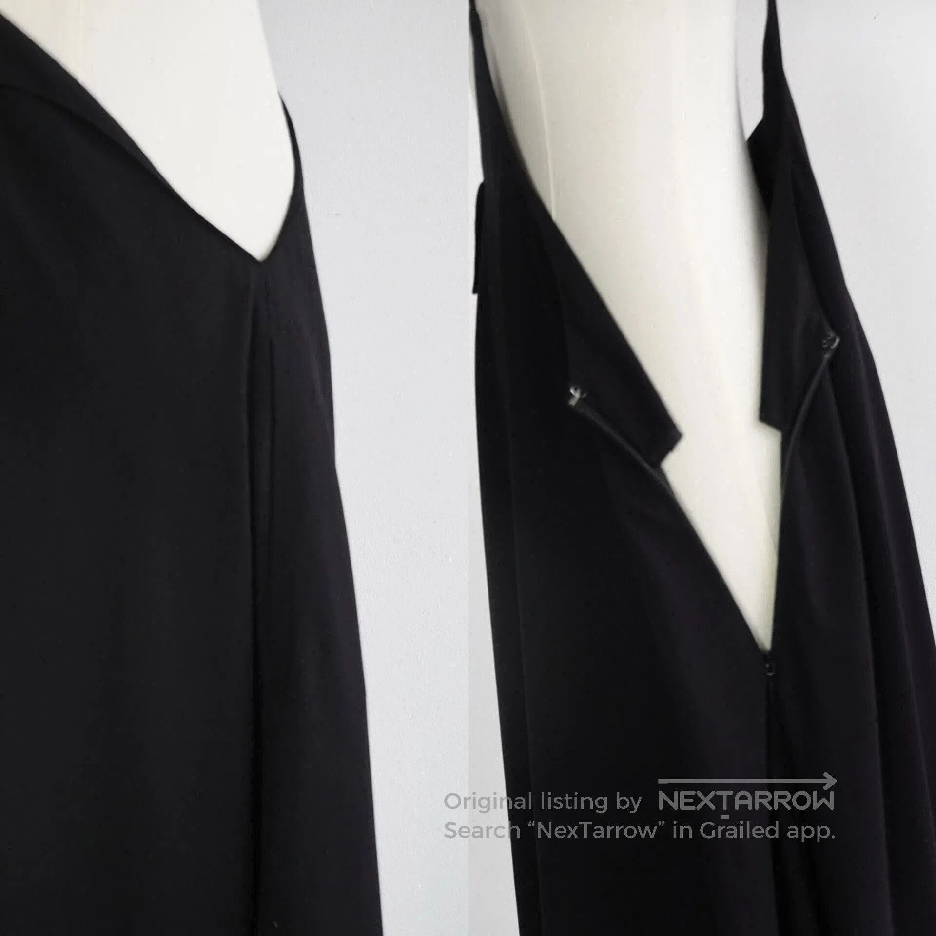 Limi Feu Asymmetrical Black Slip Dress. Size M / US 6-8 / IT 42-44 - 7 Thumbnail