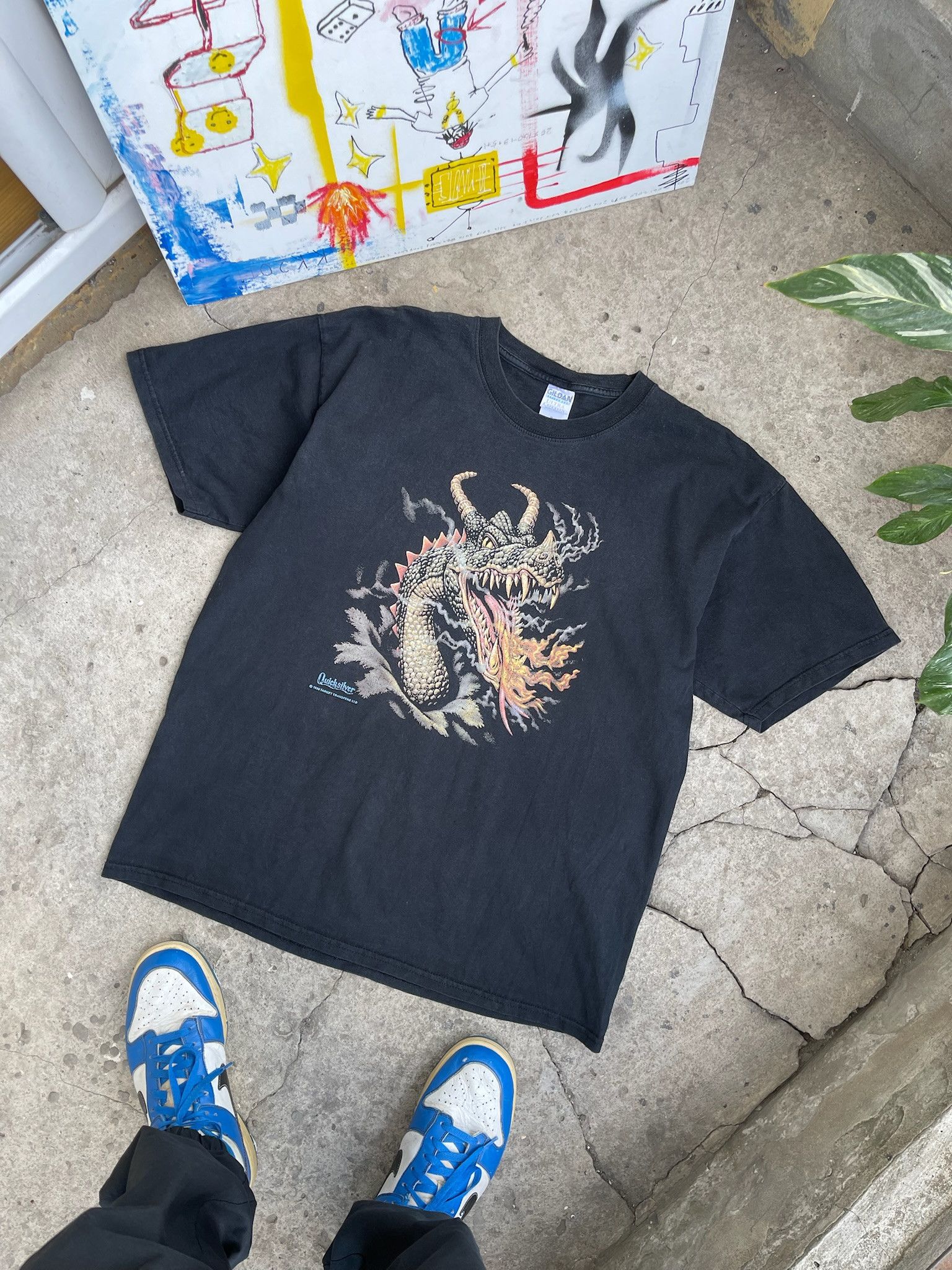 Quicksilver Vintage Quicksilver tShirt dragon 90s surf skate Size US XL / EU 56 / 4 - 2 Thumbnail