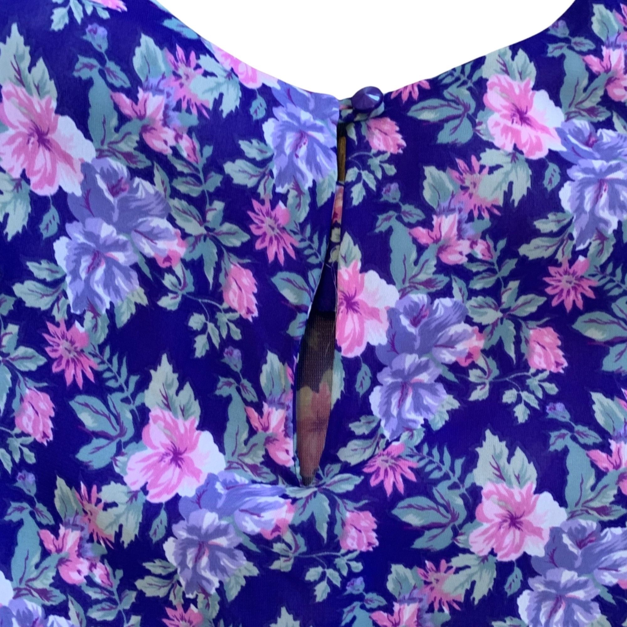 Vintage Vintage Purple All Over Floral Novelty Print Pleated Dress M Size M / US 6-8 / IT 42-44 - 4 Thumbnail