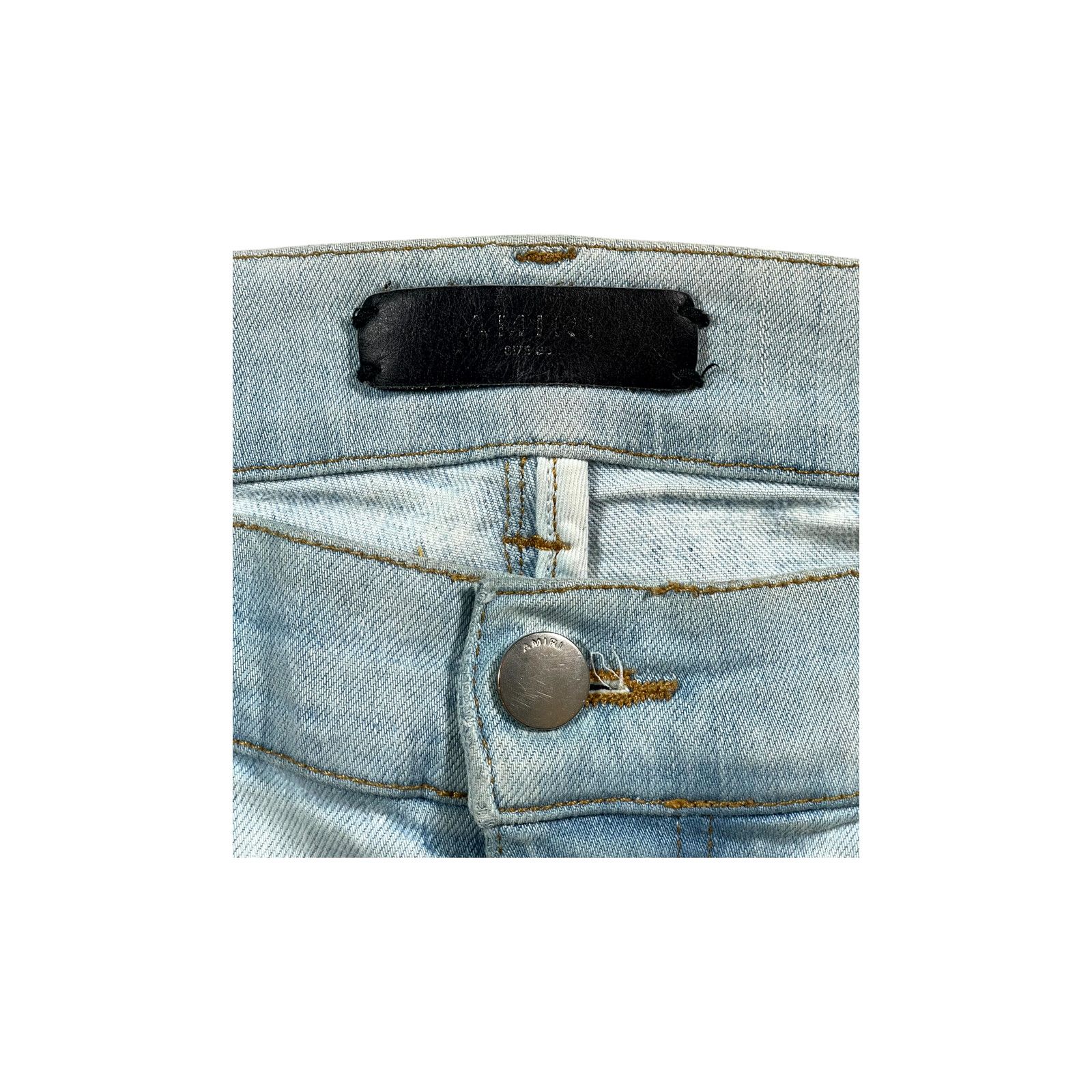 Amiri Amiri MX1 patch Light Wash & Redish Black Jeans Size US 38 / EU 54 - 4 Thumbnail