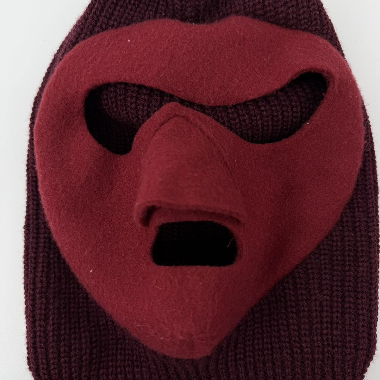 The Unbranded Brand Burgundy Knit Balaclava Face Mask 3 Hole Sculpted Ski Mask Size ONE SIZE - 2 Thumbnail