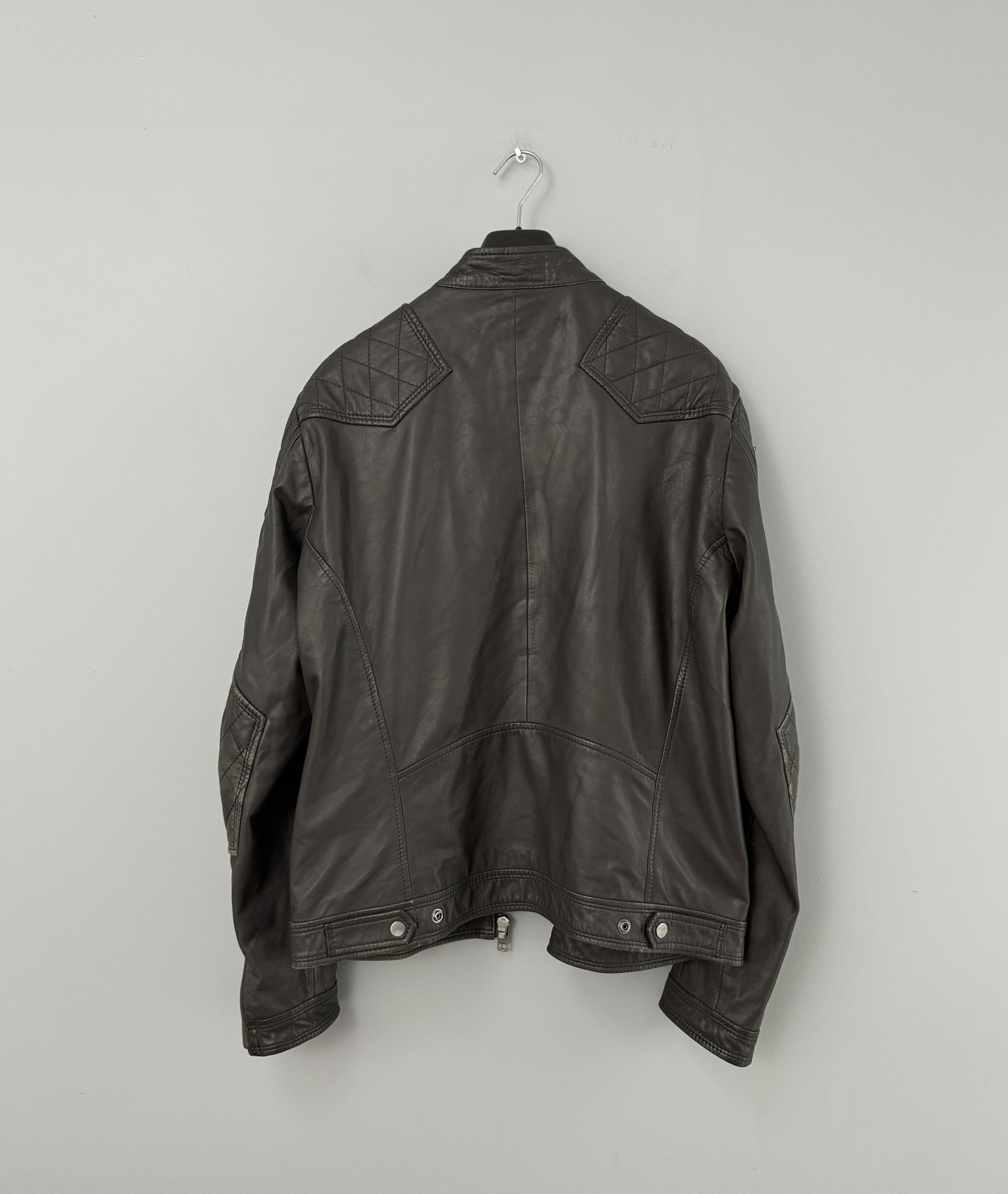 Diesel Men's Diesel Sheepskin Leather Jacket Biker Brown Size XL Size US XL / EU 56 / 4 - 12 Thumbnail